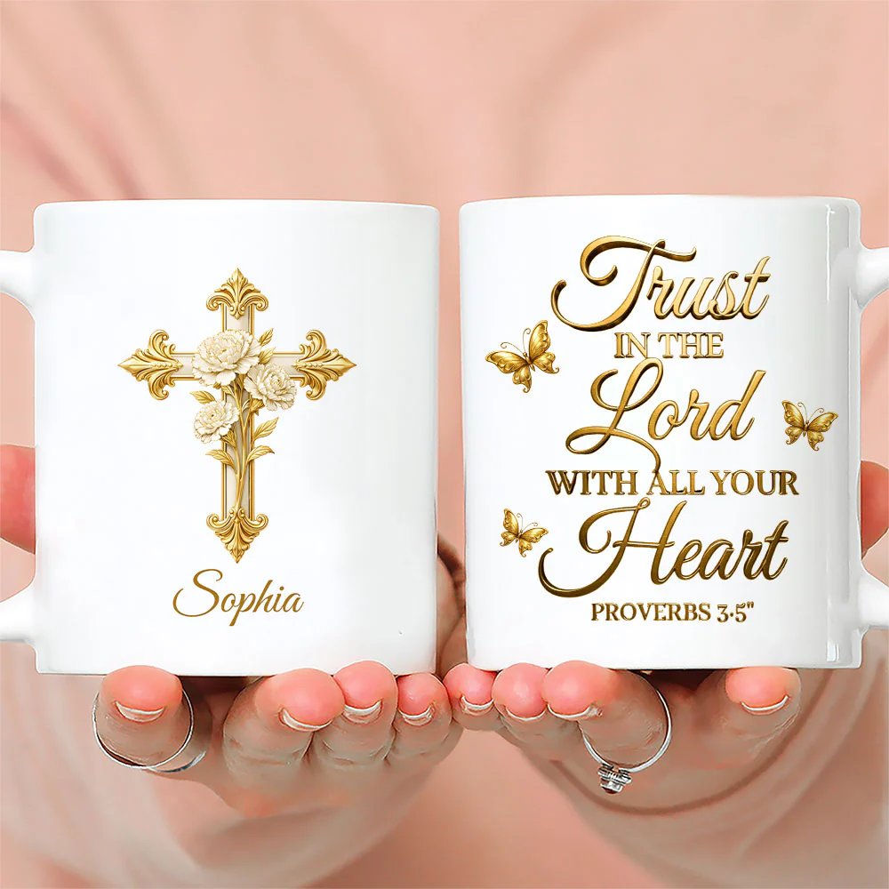 Trust In The Lord - Personalized Custom Coffee Mug - Image 2