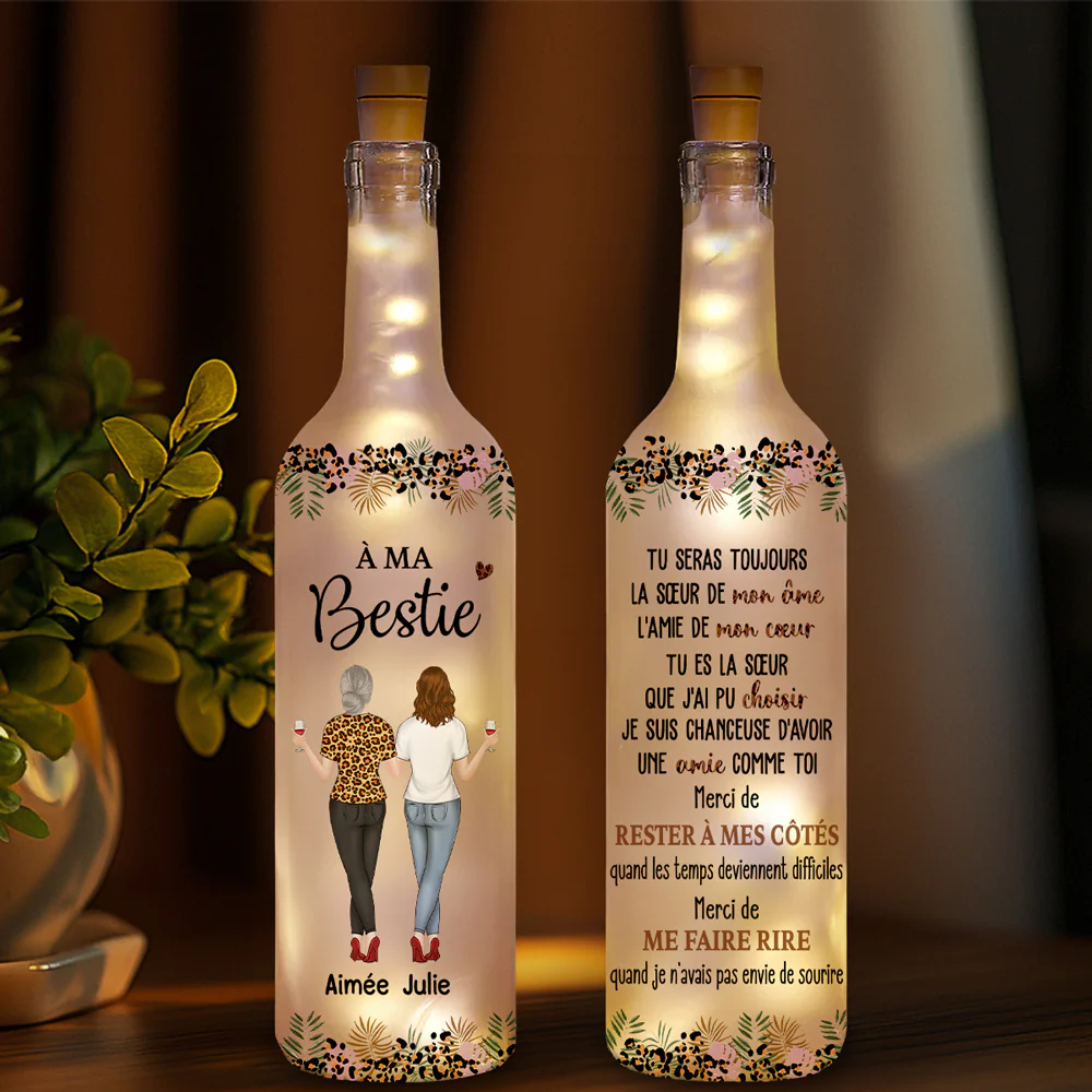 Tu Es Ma Sœur D’âme – Lampe Bouteille Personnalisée