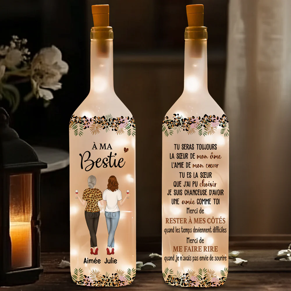 Tu Es Ma Sœur D’âme – Lampe Bouteille Personnalisée - Image 2