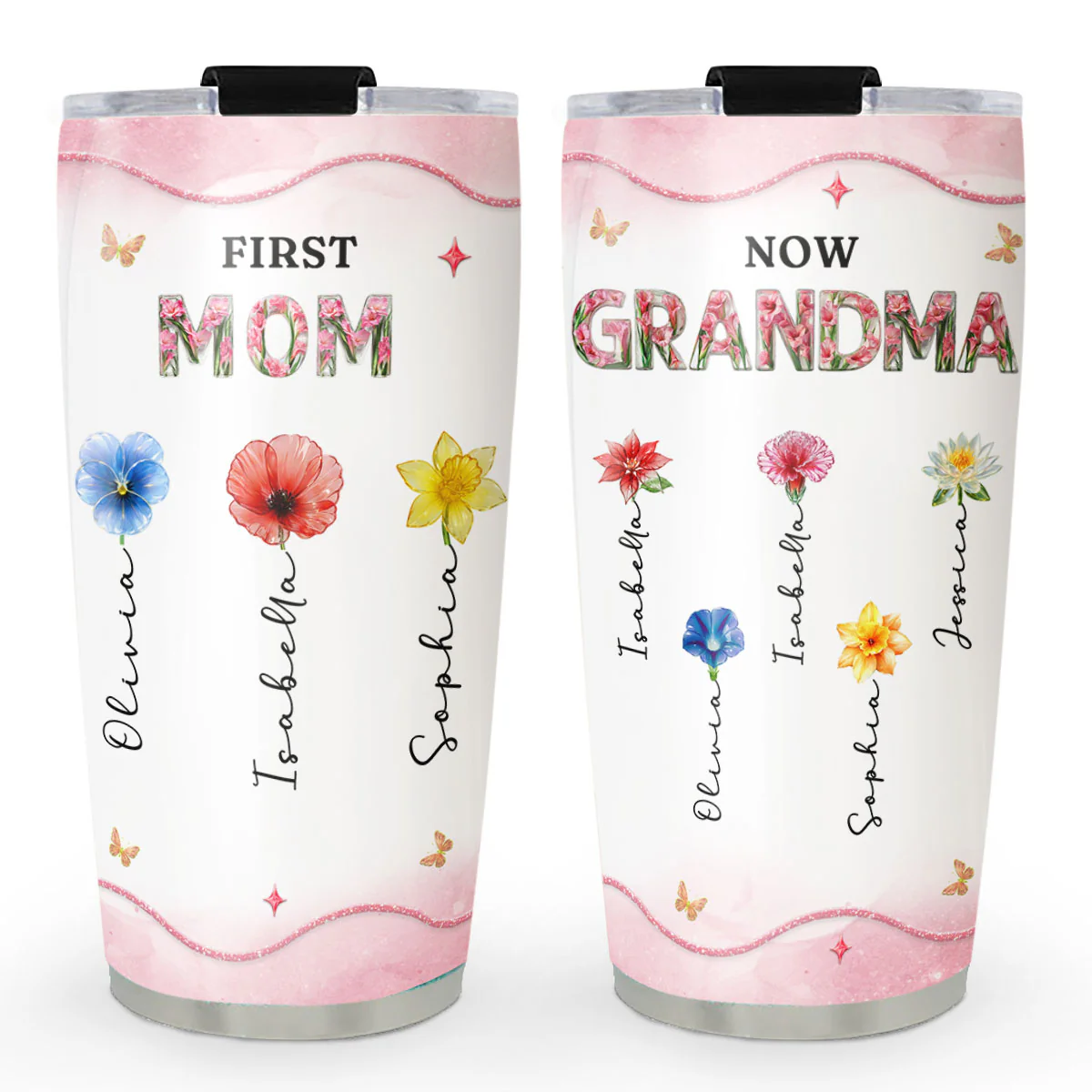 Blessed To Be Mom Grandma - Personalized Custom Tumbler