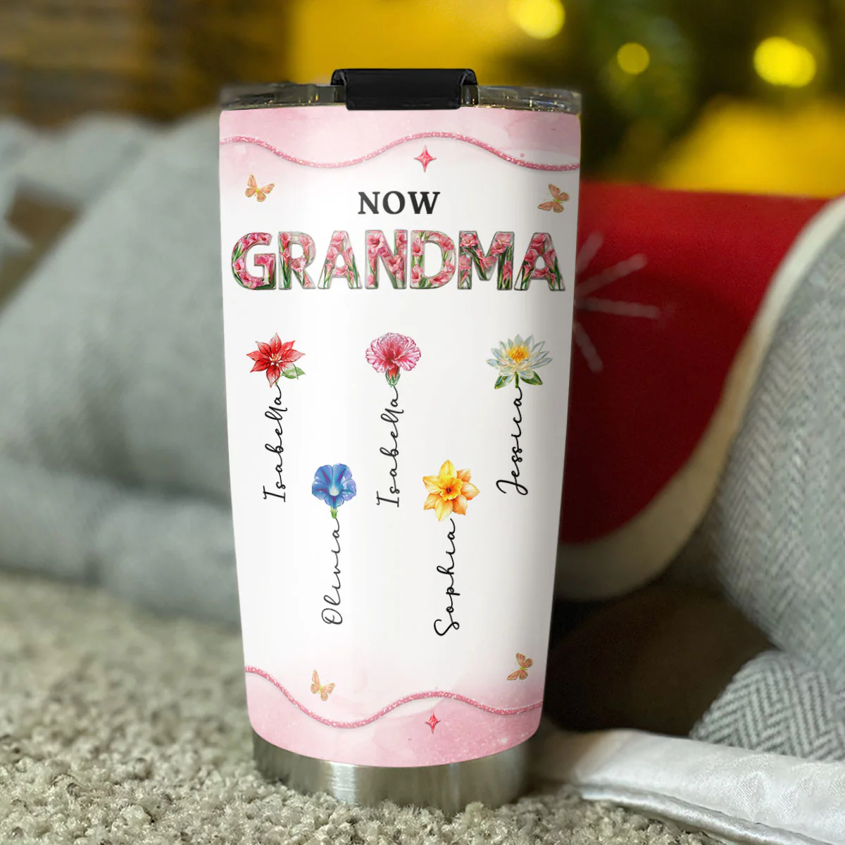 Blessed To Be Mom Grandma - Personalized Custom Tumbler - Image 4
