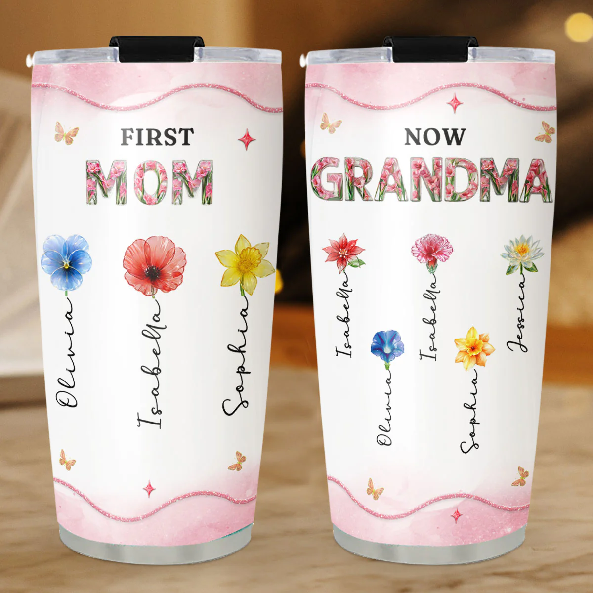 Blessed To Be Mom Grandma - Personalized Custom Tumbler - Image 6