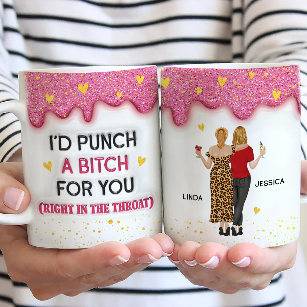 Twinkle Bestie Glitter - Personalized Custom 3D Inflated Effect Mug - Image 3