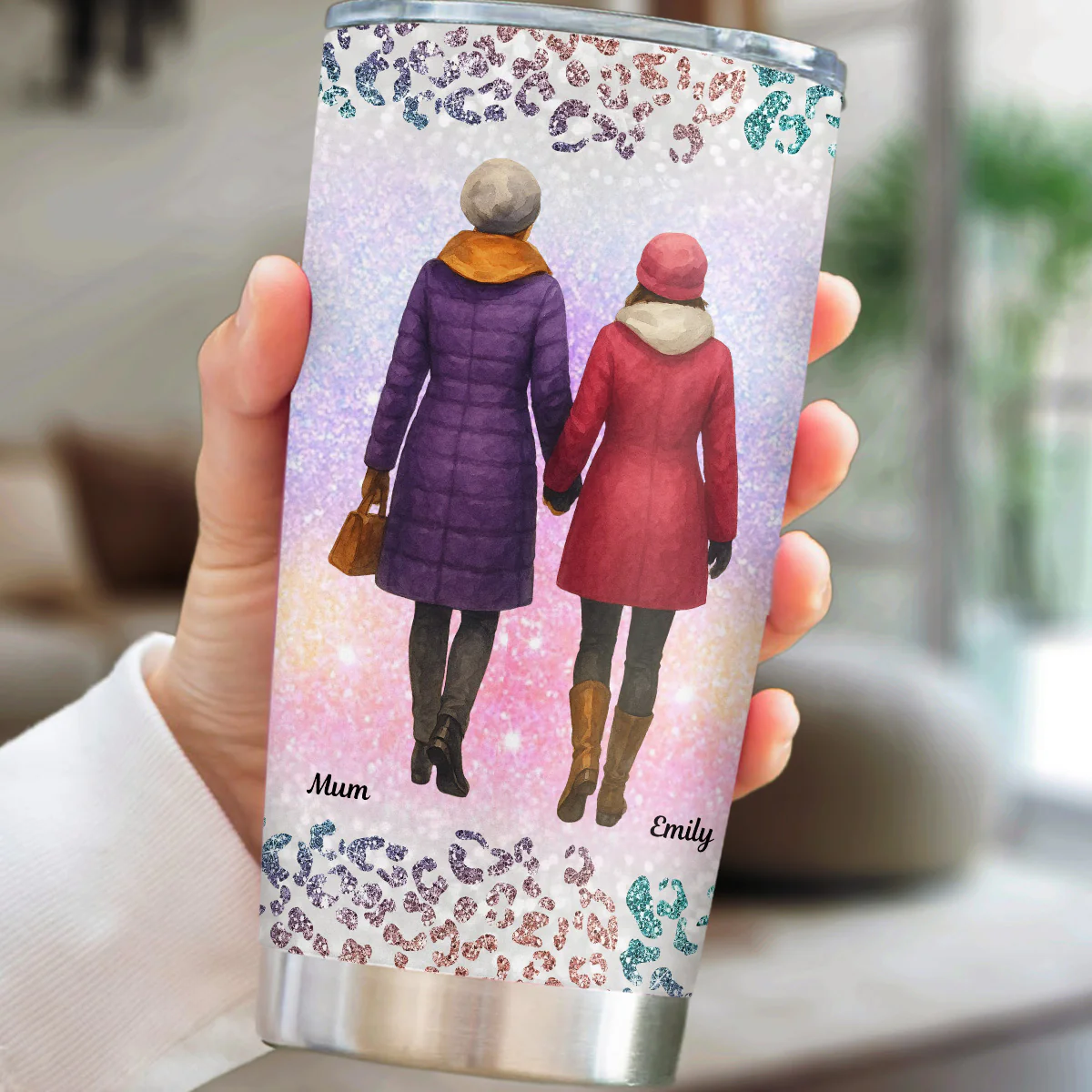 Two Generations One Heart - Personalized Custom Tumbler - Image 3