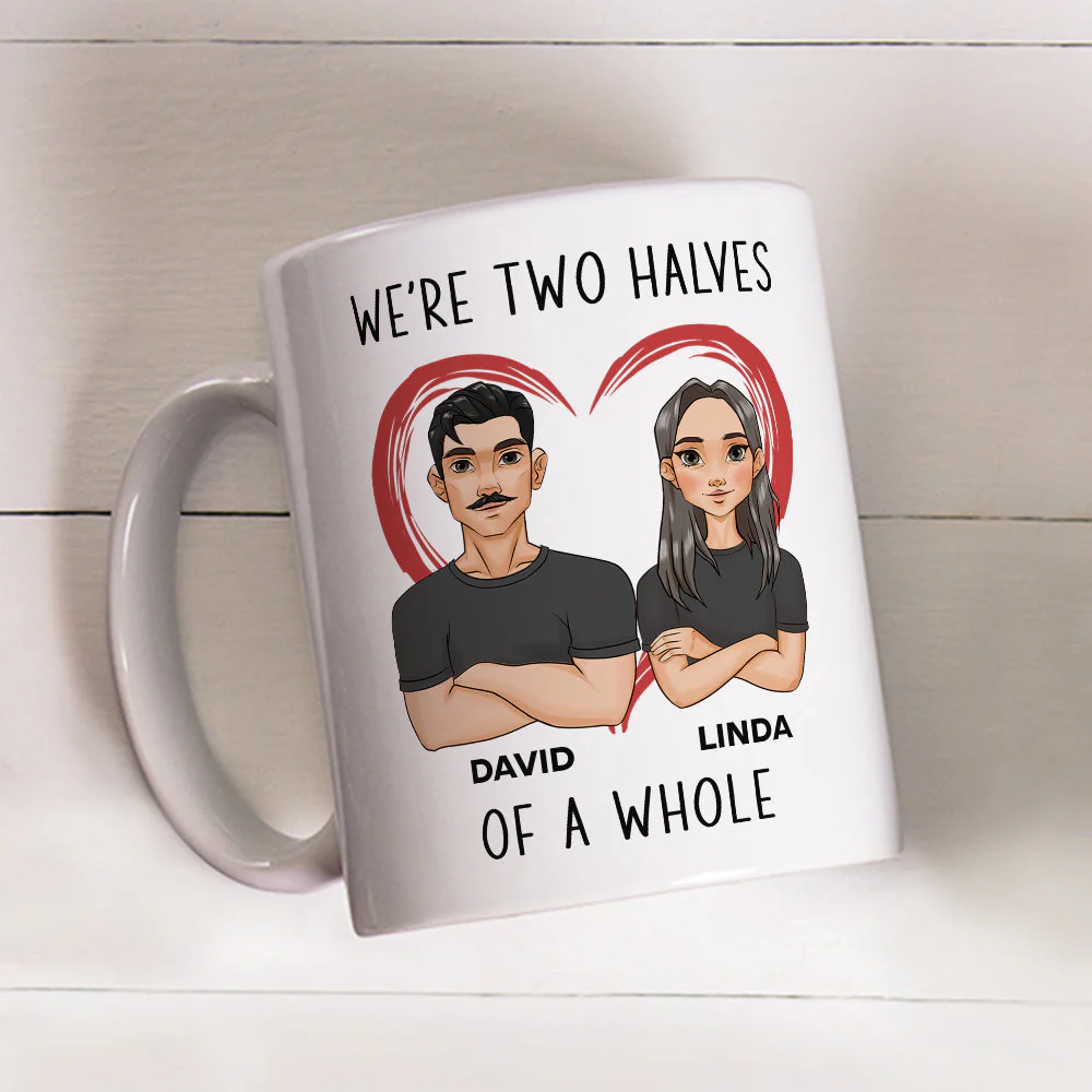 Two Halves Of A Whole - Personalized Custom Coffee Mug - Image 2