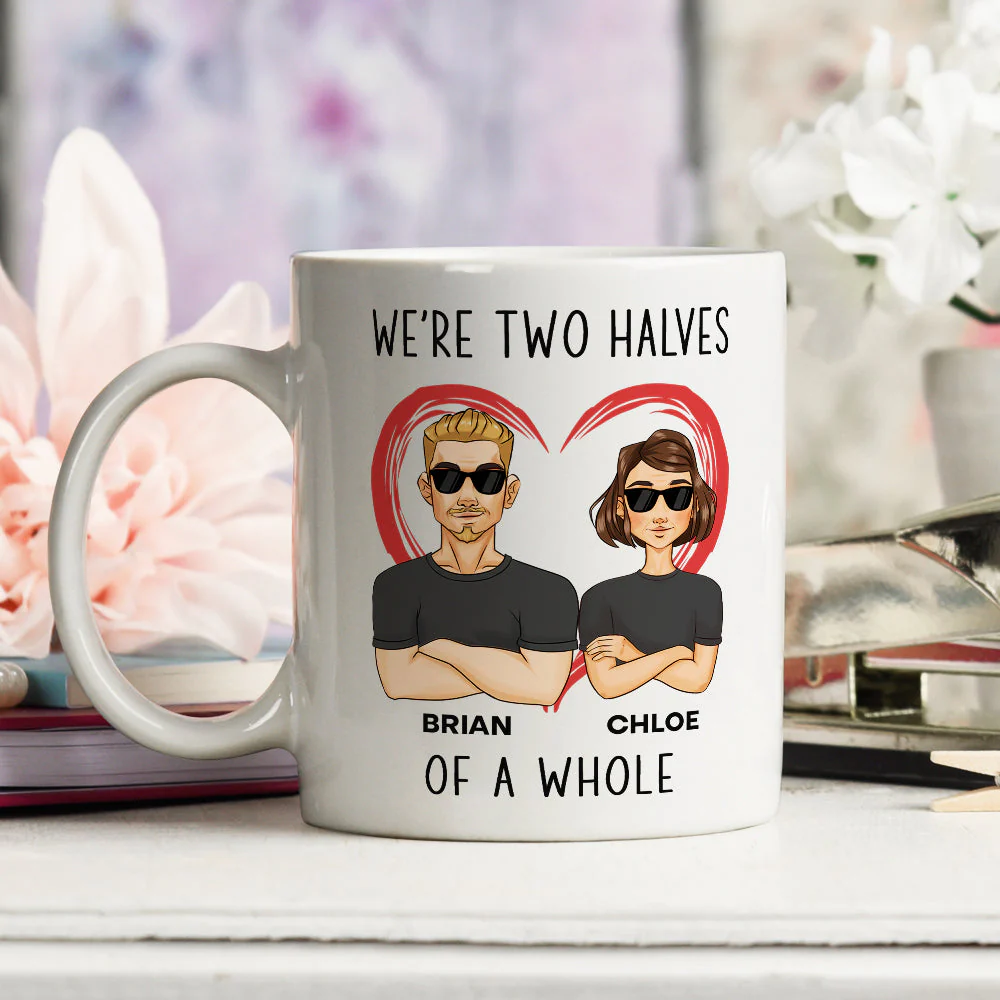 Two Halves Of A Whole - Personalized Custom Coffee Mug - Image 3