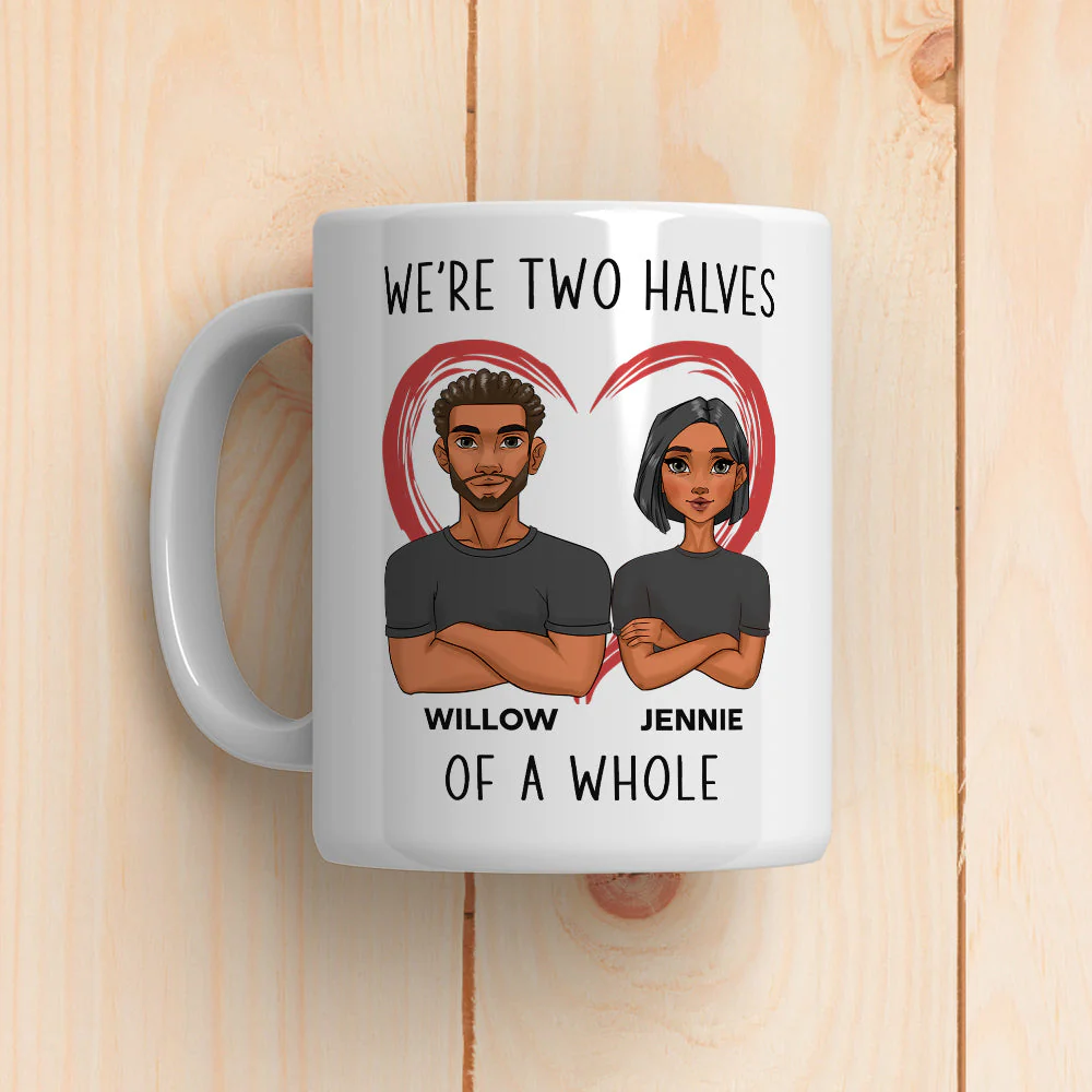 Two Halves Of A Whole - Personalized Custom Coffee Mug - Image 4