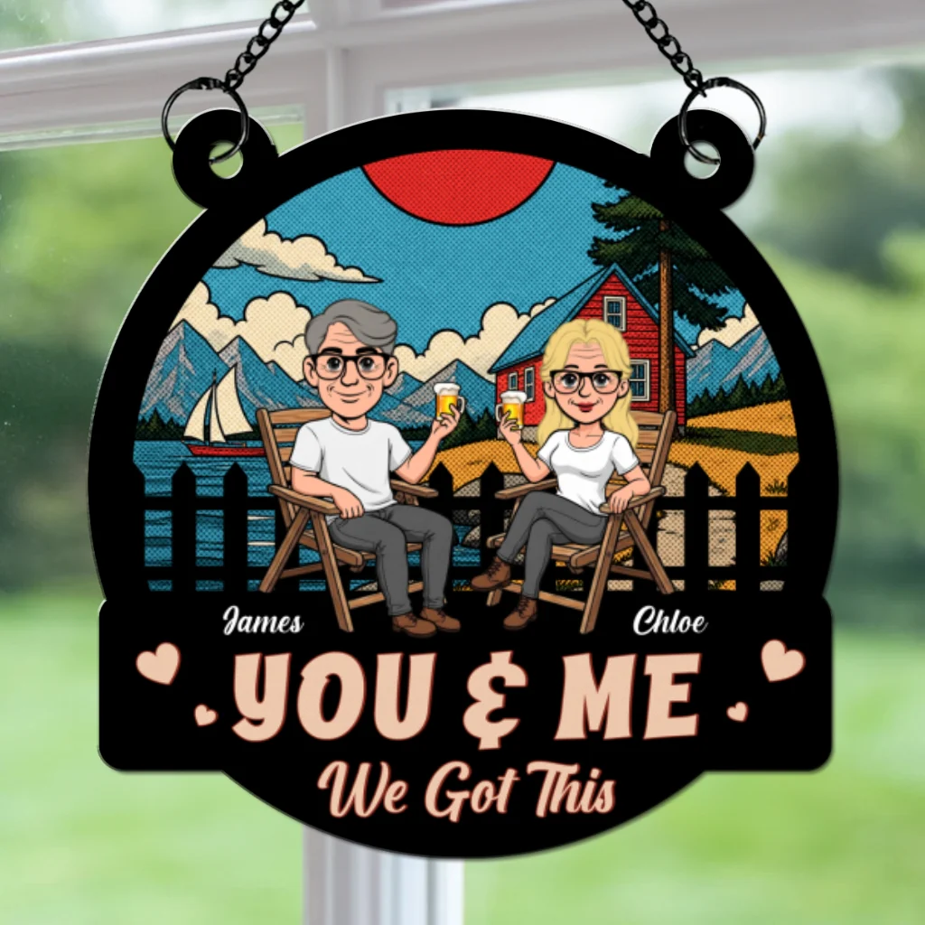 Two Hearts One Journey - Personalized Custom Suncatcher - Image 6