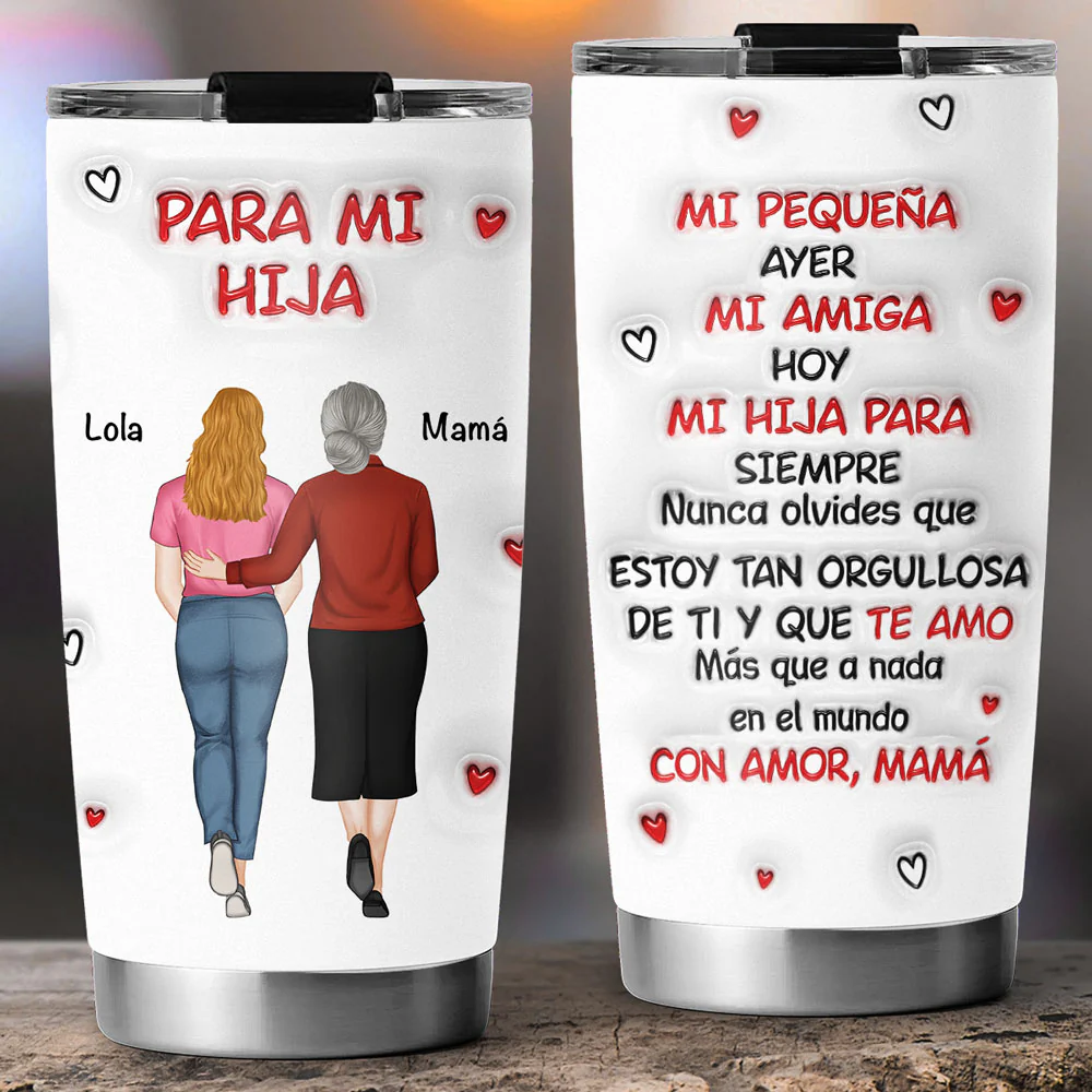 Un Abrazo de Mamá - Vaso 3D Personalizado Efecto Inflado - Image 3