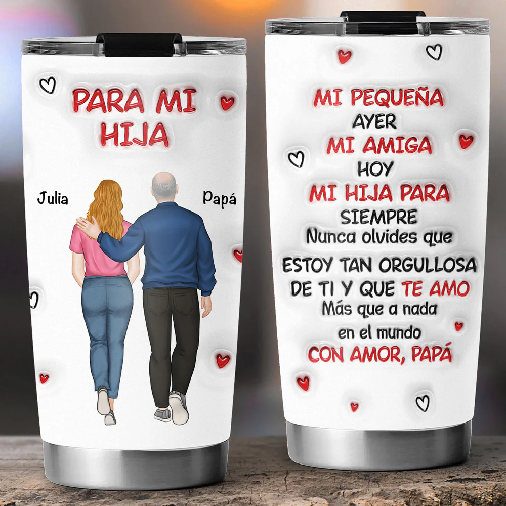 Un Abrazo de Papá - Vaso 3D Personalizado Efecto Inflado - Image 3