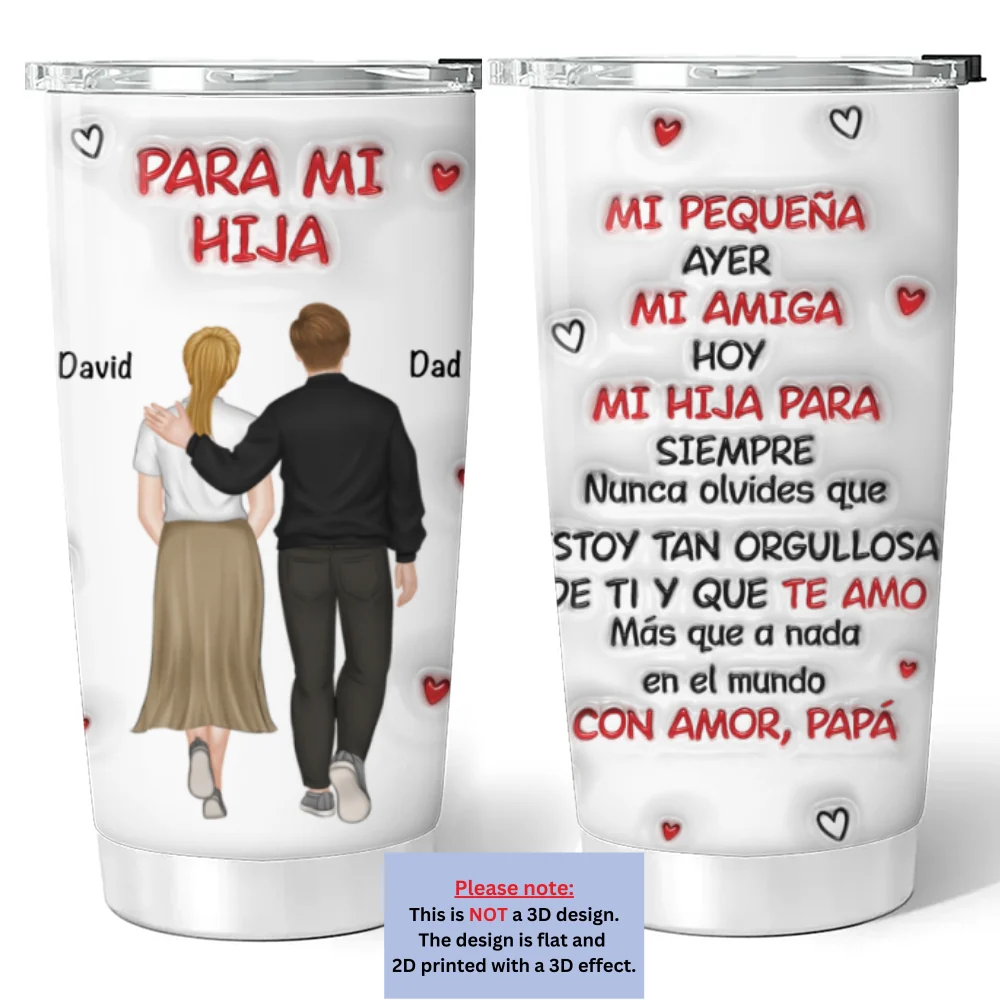 Un Abrazo de Papá - Vaso 3D Personalizado Efecto Inflado - Image 6