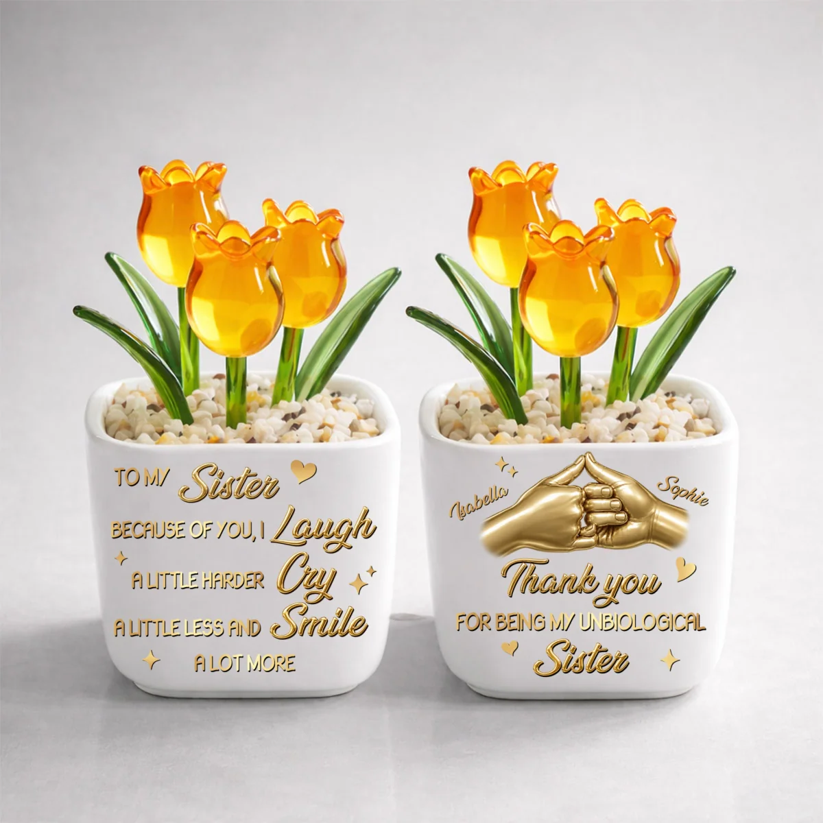 Unbiologica Sister - Personalized Custom Glass Everlasting Tulips - Image 10