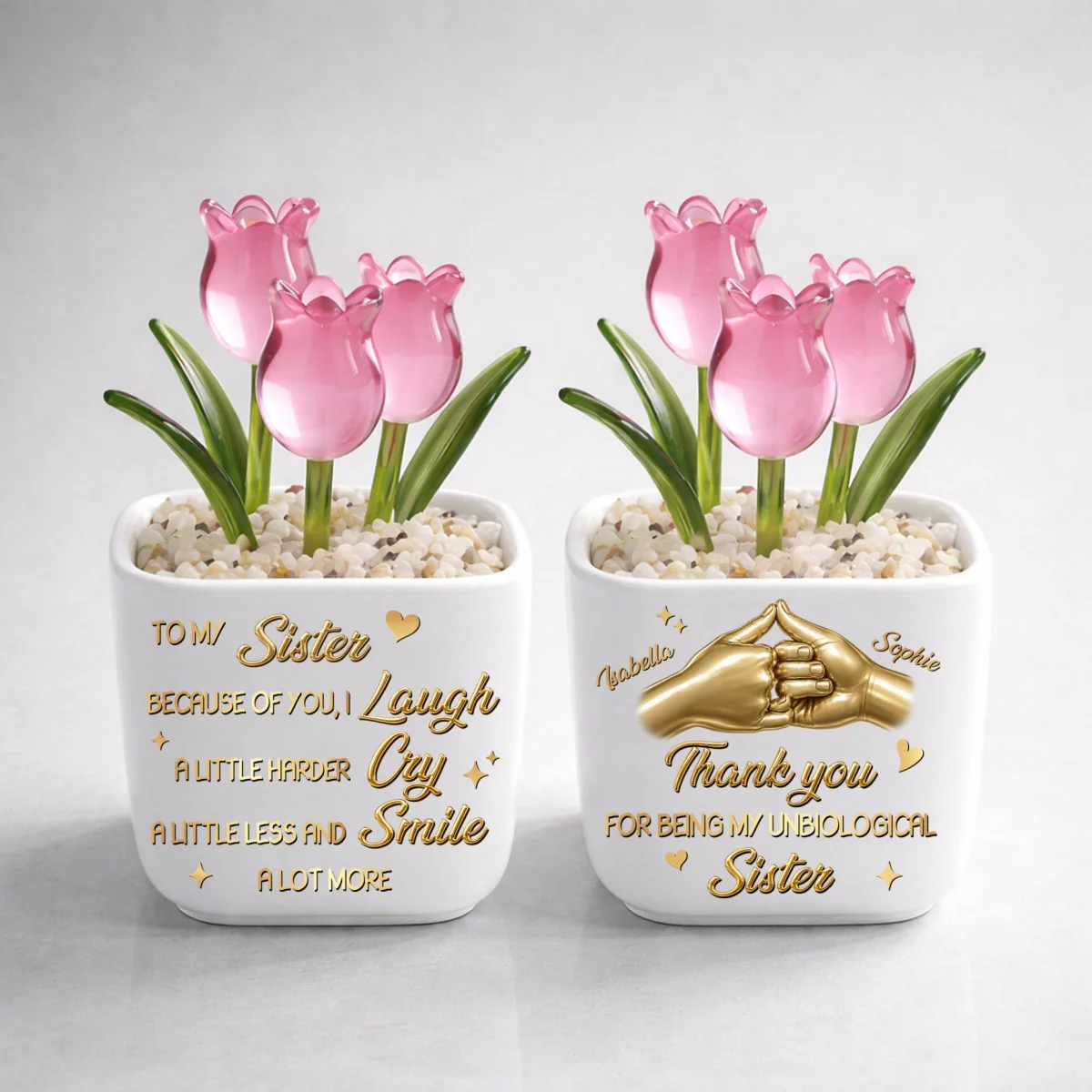 Unbiologica Sister - Personalized Custom Glass Everlasting Tulips - Image 8