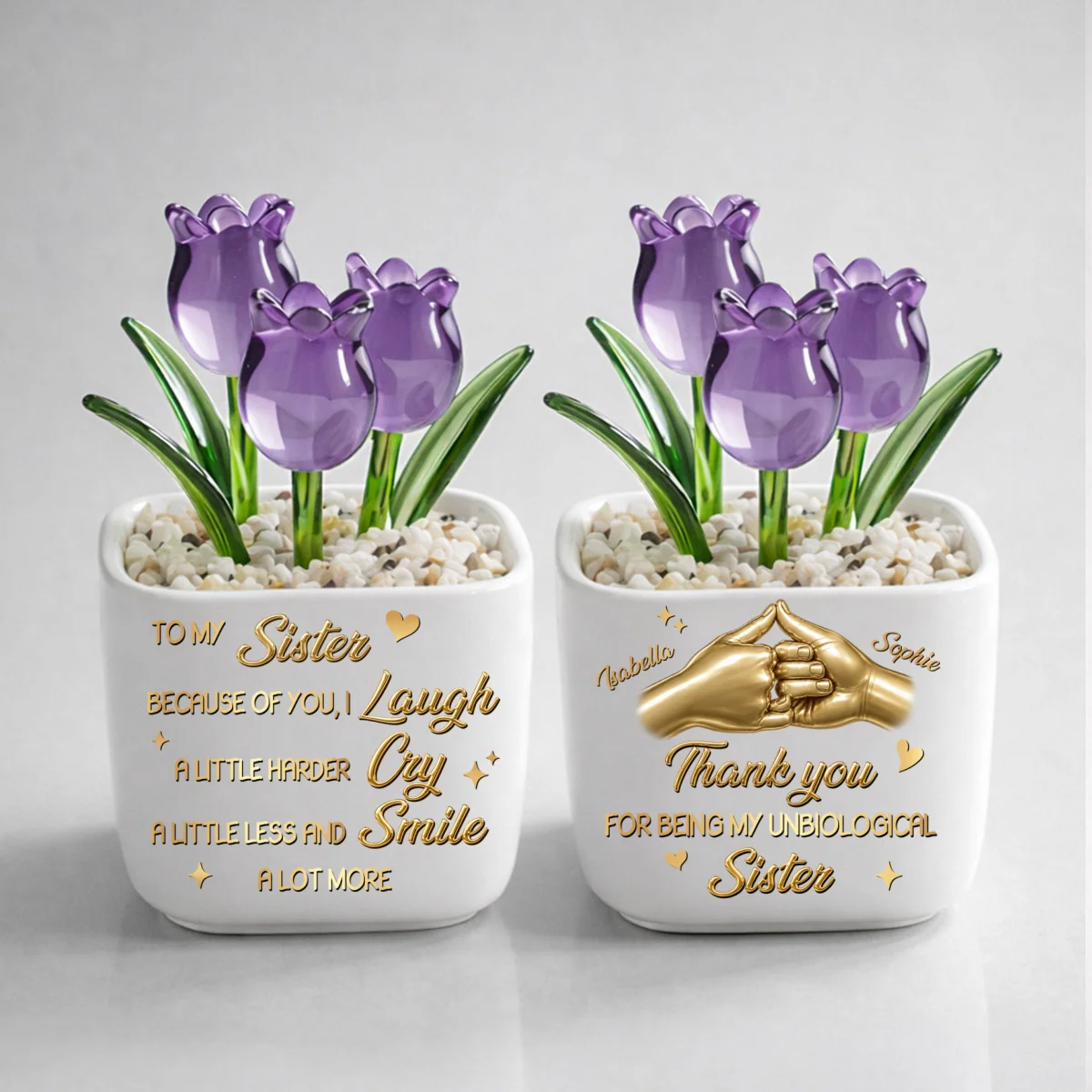 Unbiologica Sister - Personalized Custom Glass Everlasting Tulips - Image 9