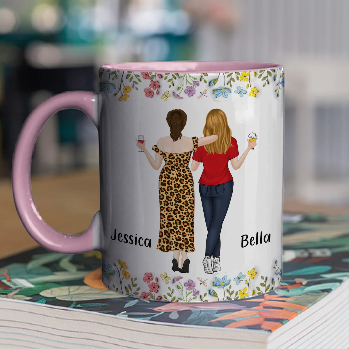 Unbreakable Bond Friendship - Personalized Custom 3D Inflated Effect Accent Mug - Image 2