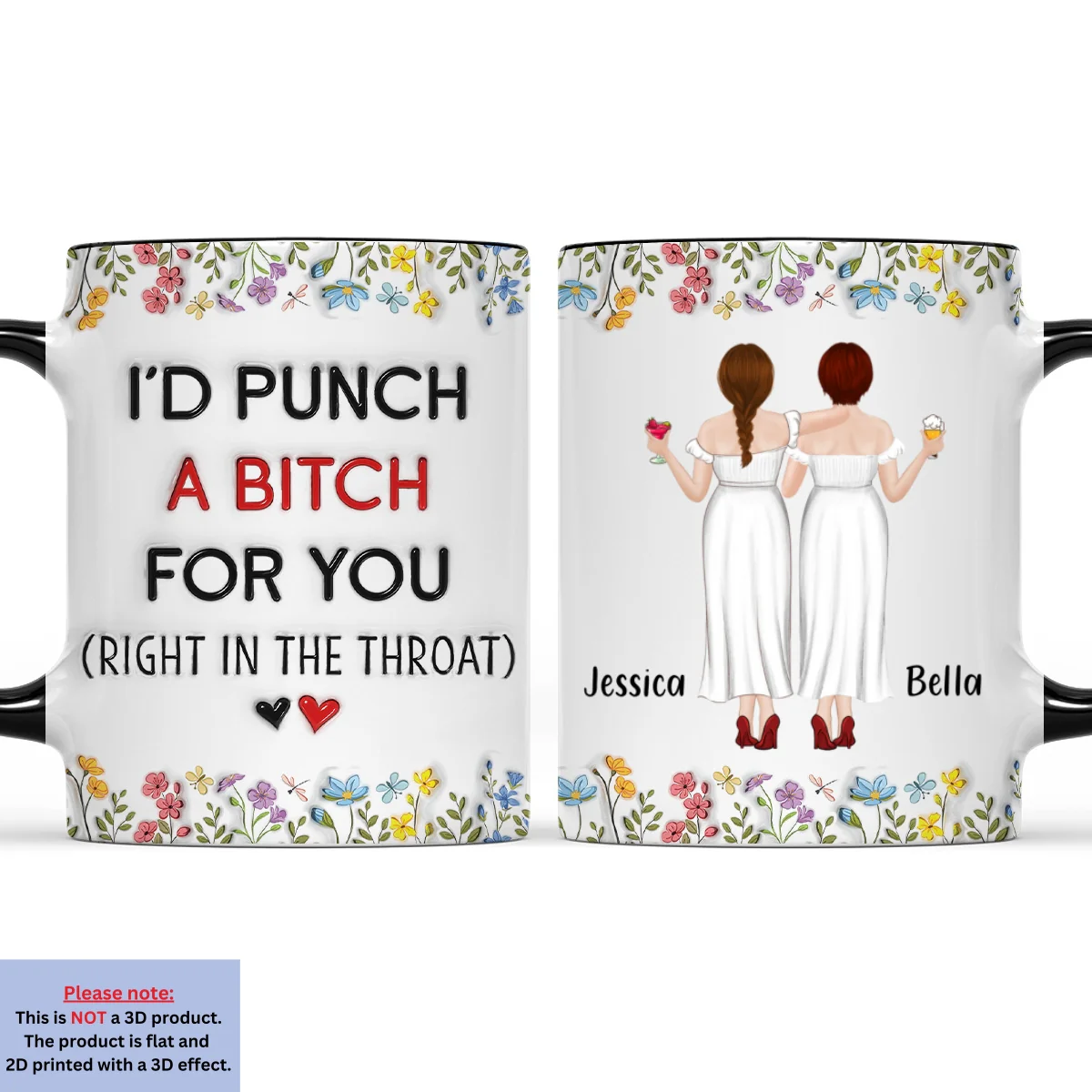 Unbreakable Bond Friendship - Personalized Custom 3D Inflated Effect Accent Mug - Image 5