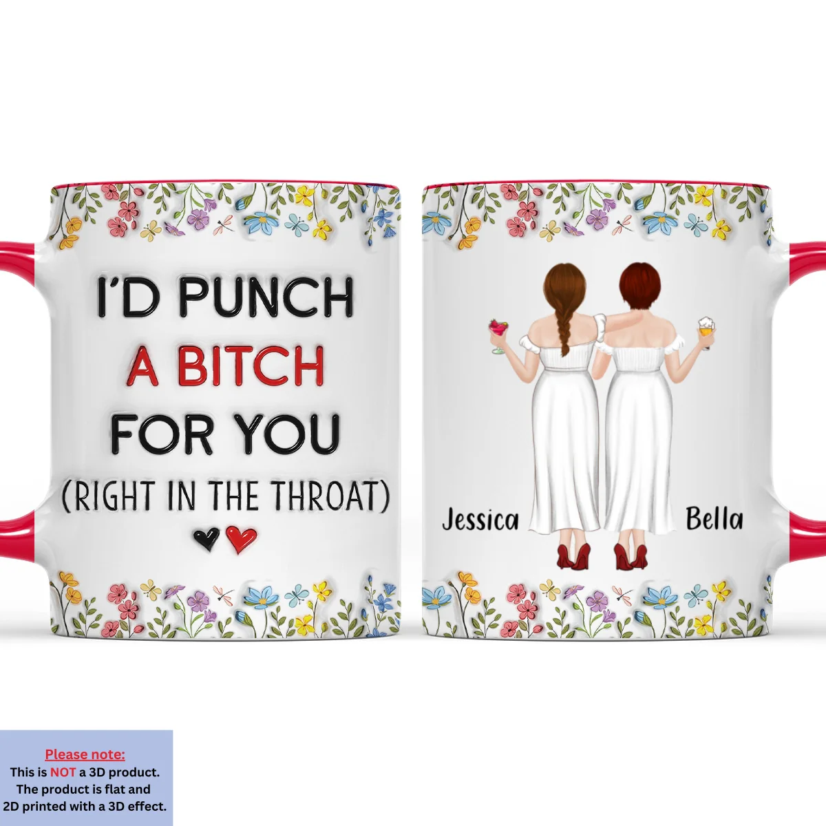 Unbreakable Bond Friendship - Personalized Custom 3D Inflated Effect Accent Mug - Image 7