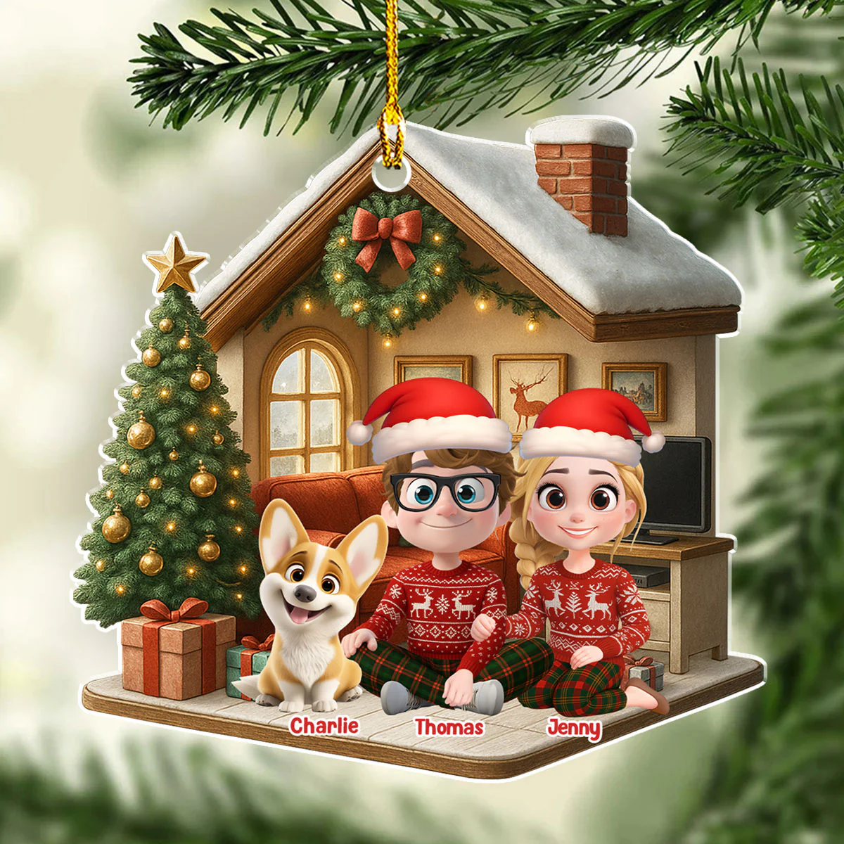 Under One Roof - Personalized Custom 3D Effect Acrylic Ornament - Image 4