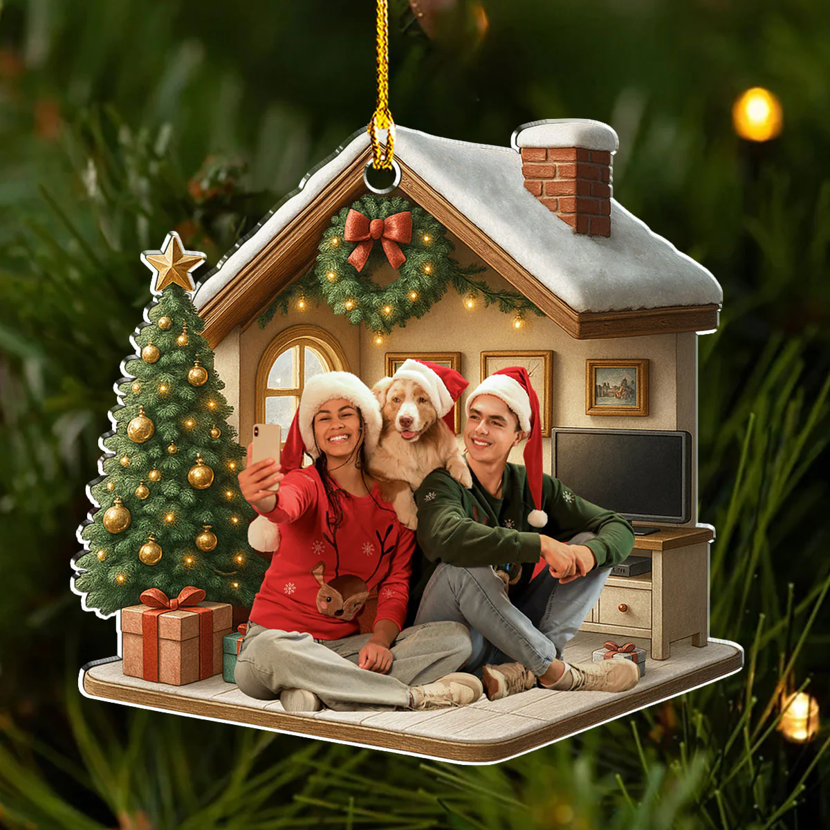 Under One Roof Photo - Personalized Custom 3D Effect Acrylic Ornament - Image 4