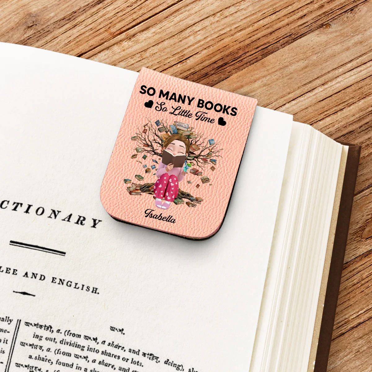 Under The Book Tree - Personalized Custom Leather Bookmark - Image 2