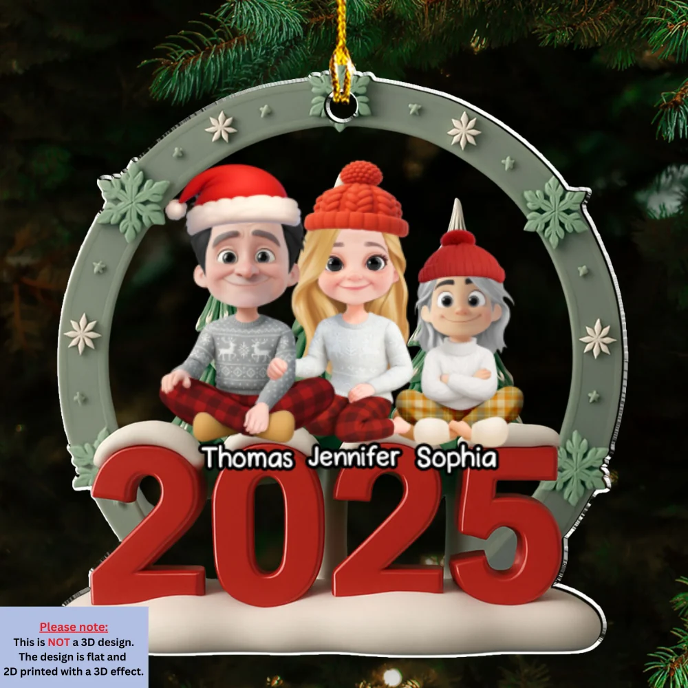 Under The Christmas Tree - Personalized Custom 3D Effect Acrylic Ornament - Image 6