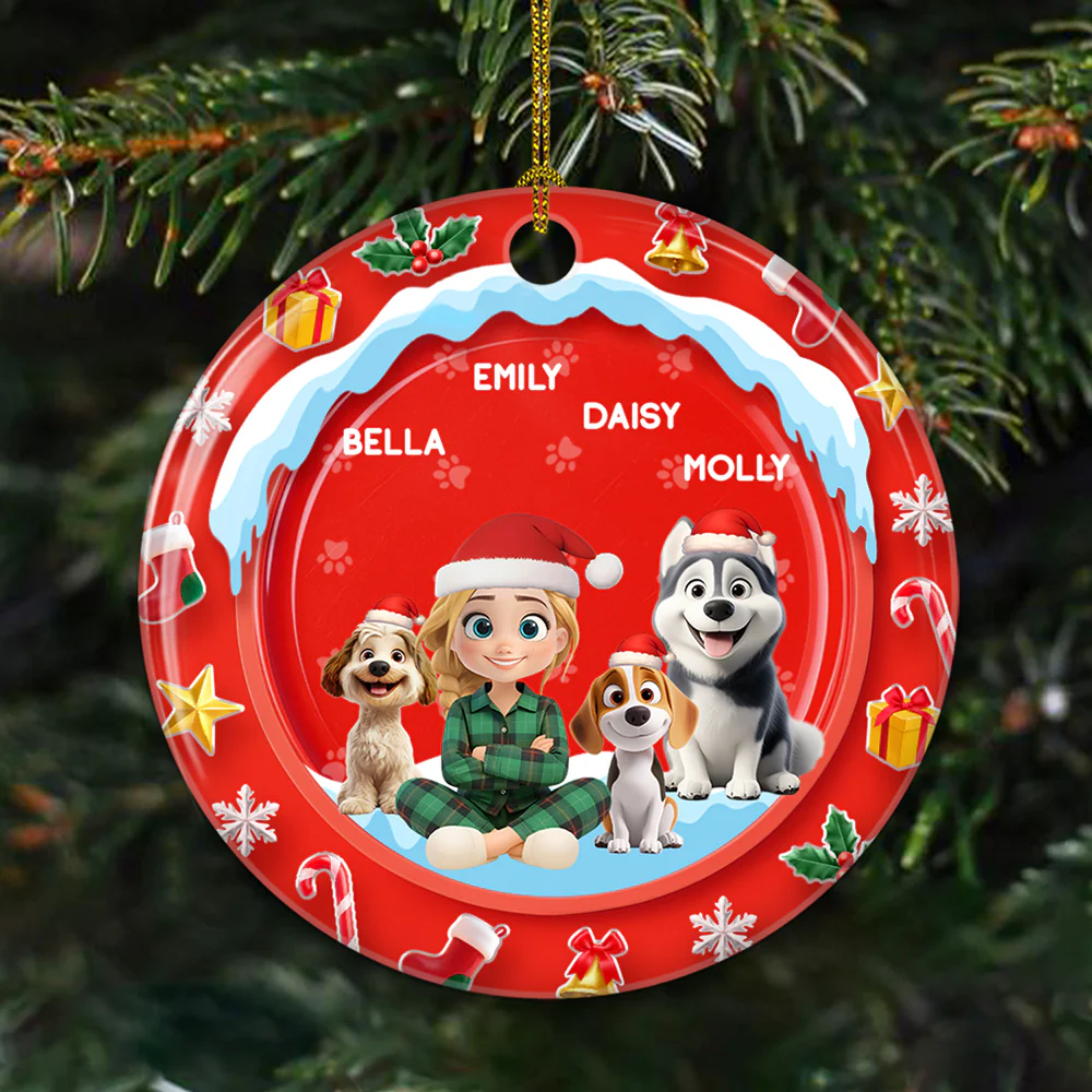 Under The Mistletoe - Personalized Custom 3D Effect Ceramic Ornament - Image 4