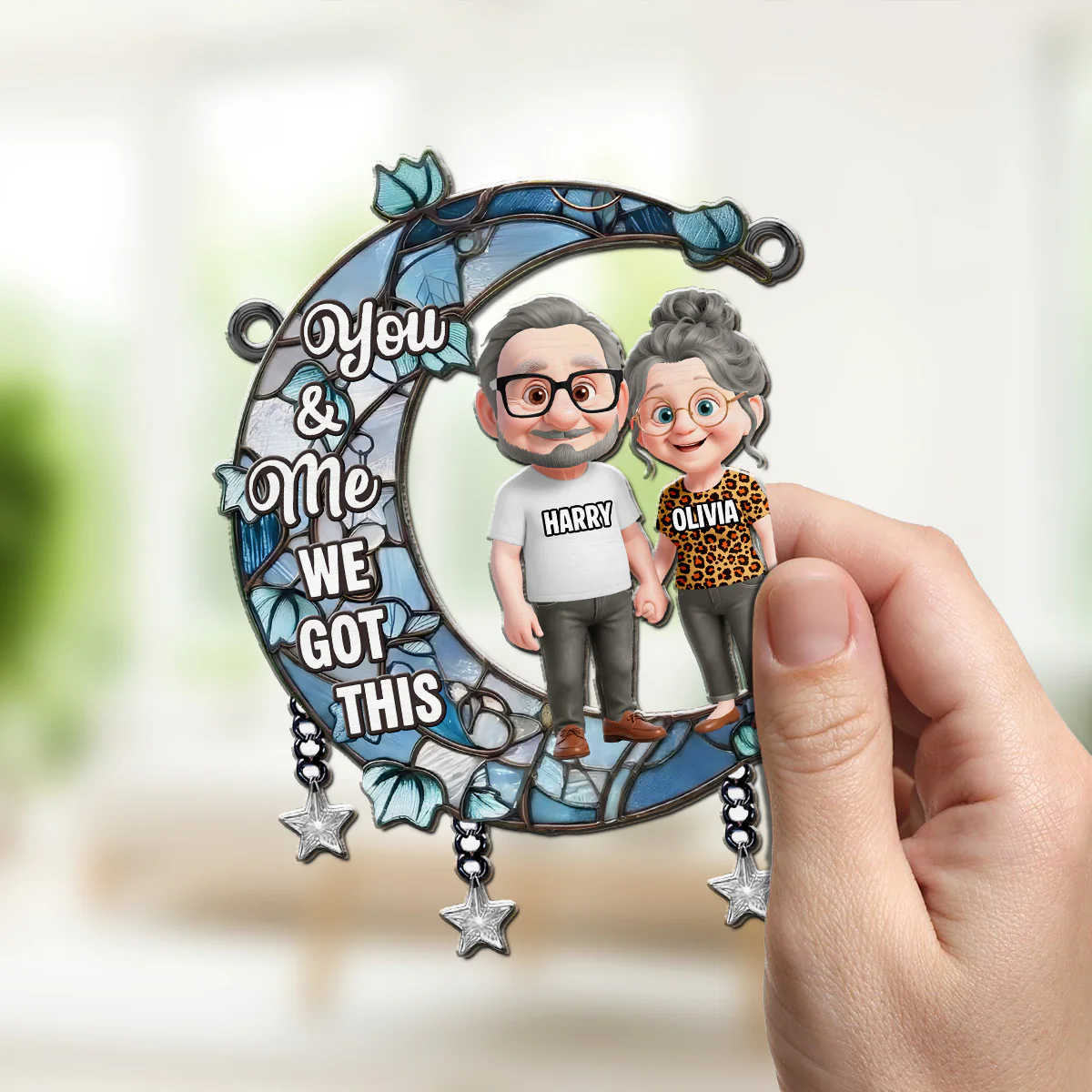 Under The Same Moon - Personalized Custom Suncatcher - Image 2