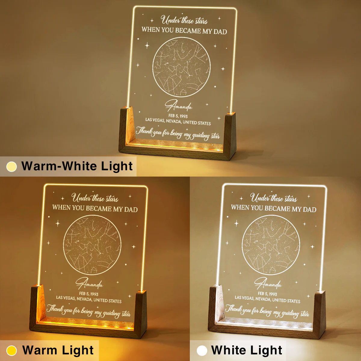 Under These Stars - Personalized Custom Plaque With Walnut Base - Image 6