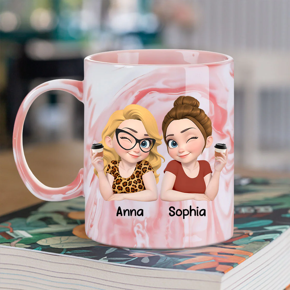 Unpaid - Personalized Custom Pink Marble Mug - Image 4