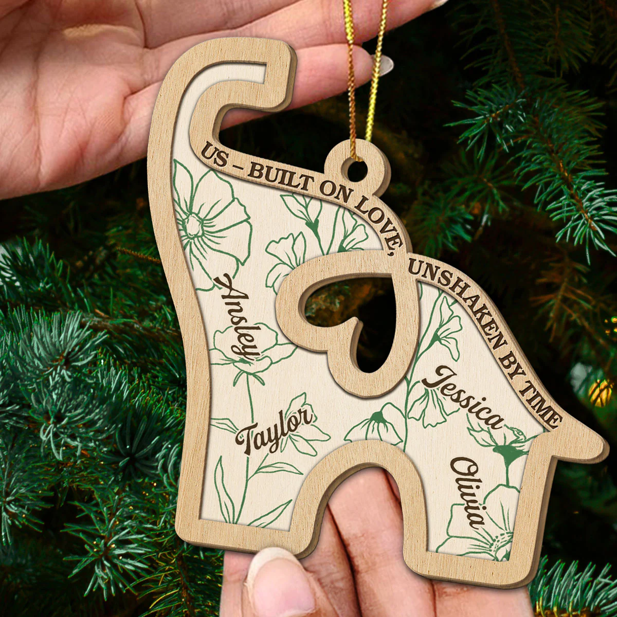 Unshaken Bond - Personalized Custom Wood Ornament  - Image 4