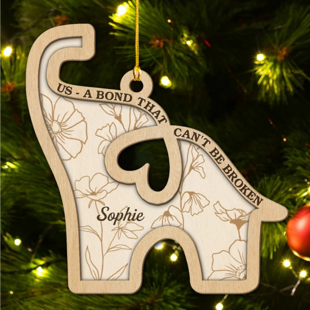 Unshaken Bond - Personalized Custom Wood Ornament  - Image 5