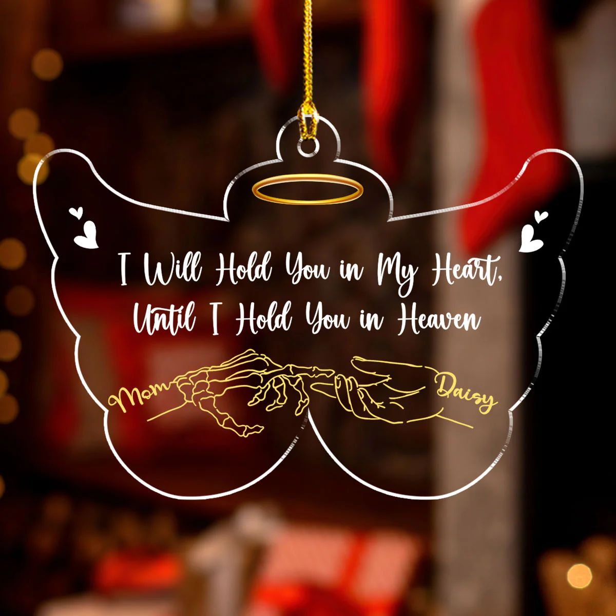 Until I Hold Your Hand In Heaven - Personalized Custom Acrylic Ornament - Image 4