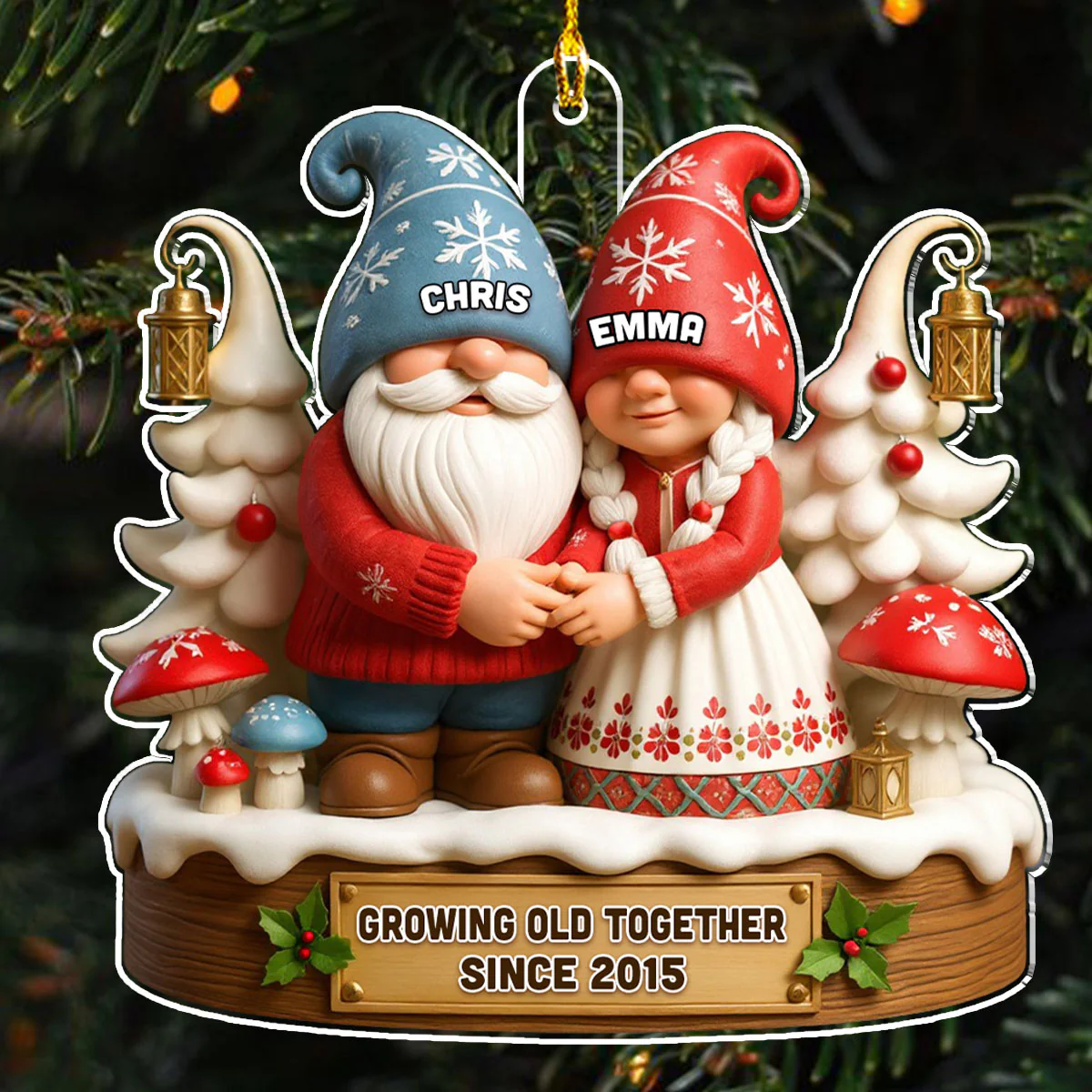 Until Our Hair Turns White - Personalized Custom 3D Effect Acrylic Ornament - Image 4