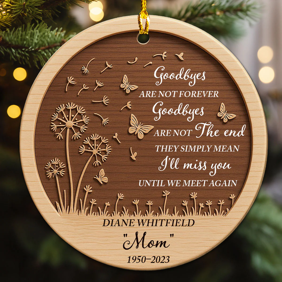 Until We Meet Again Someday - Personalized Custom 3D Effect Wood Ornament