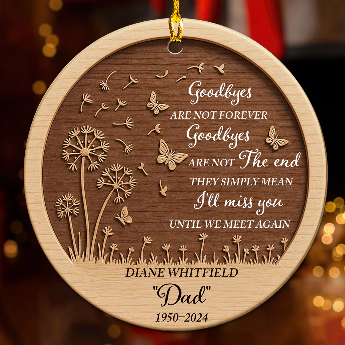 Until We Meet Again Someday - Personalized Custom 3D Effect Wood Ornament - Image 4