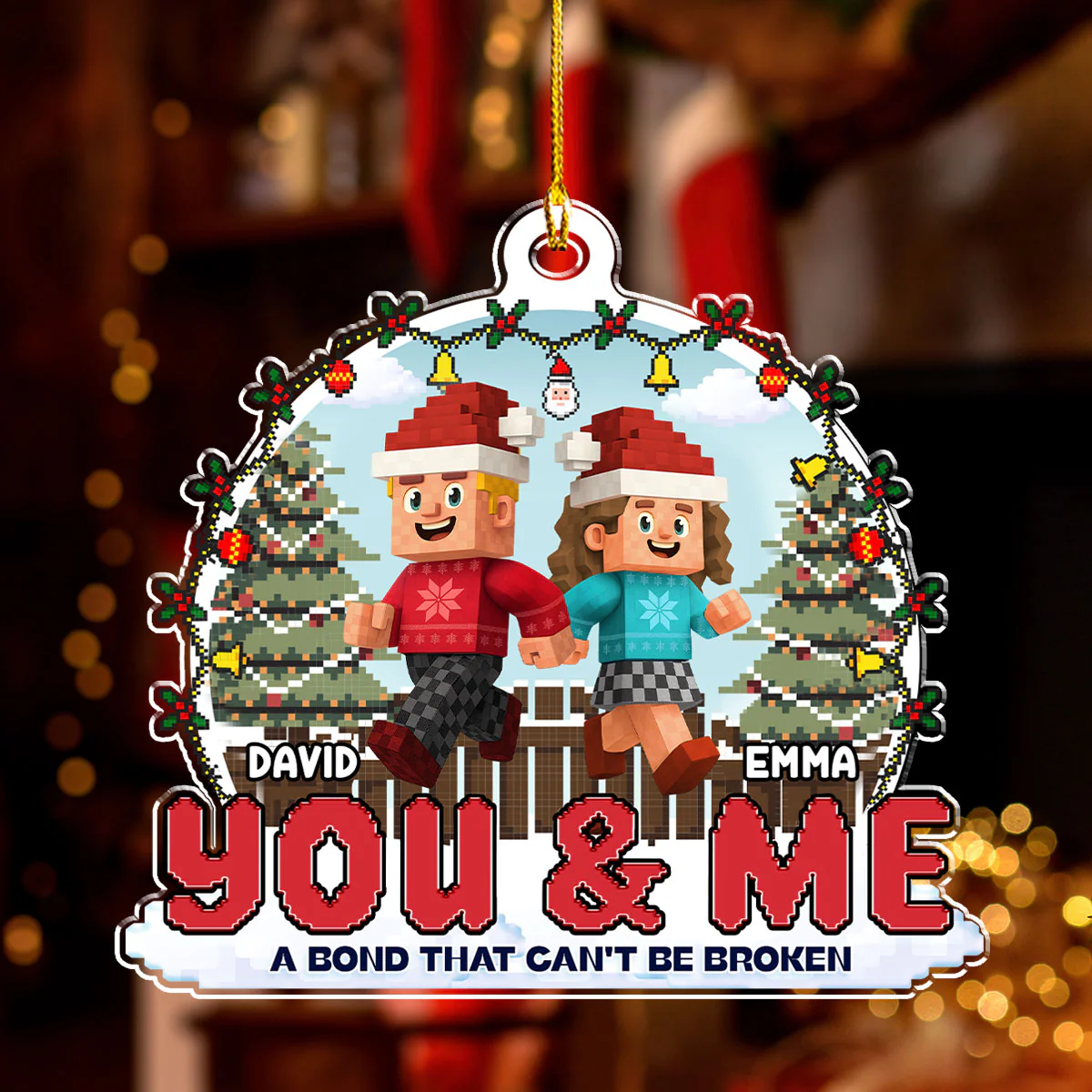 Us Against The World - Personalized Custom Acrylic Ornament - Image 4