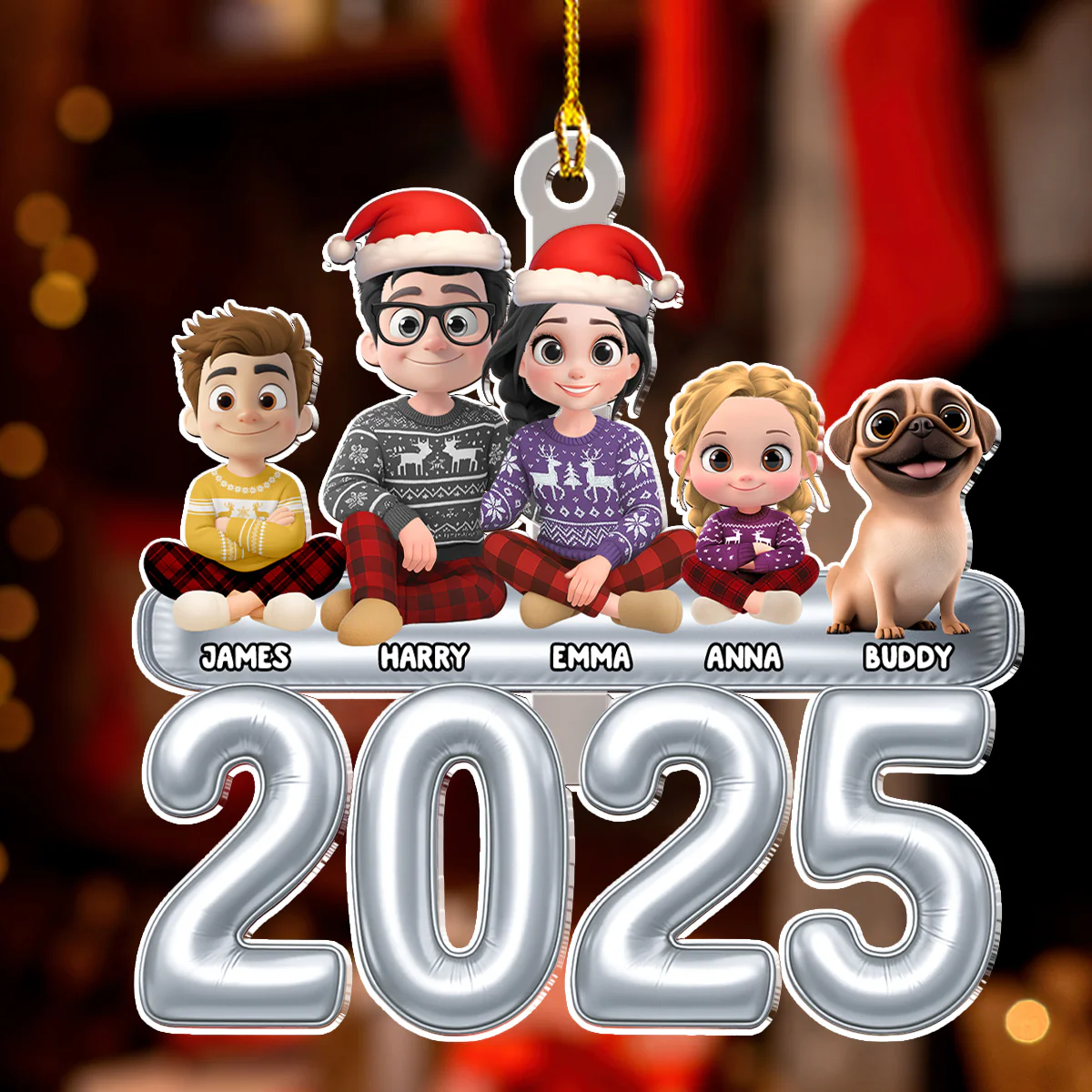 Us And Our Children - Personalized Custom Acrylic Ornament - Image 3