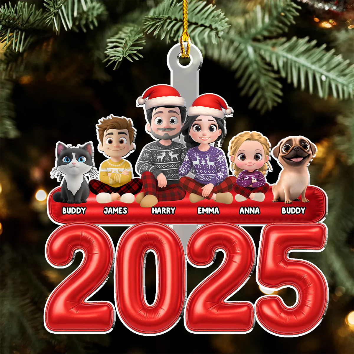 Us And Our Kid Pet - Personalized Custom Acrylic Ornament - Image 5