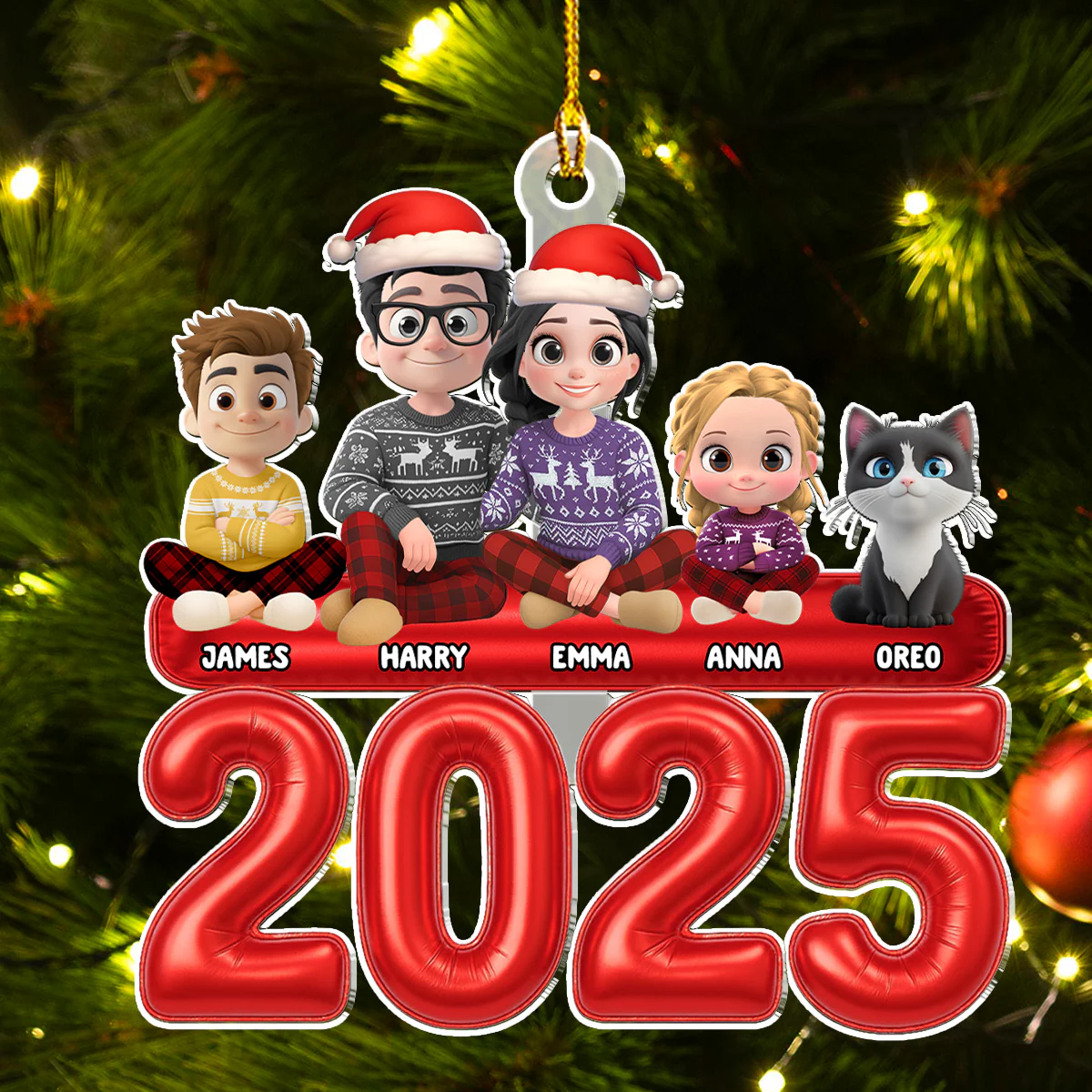 Us And Our Lovely Children - Personalized Custom Acrylic Ornament - Image 4