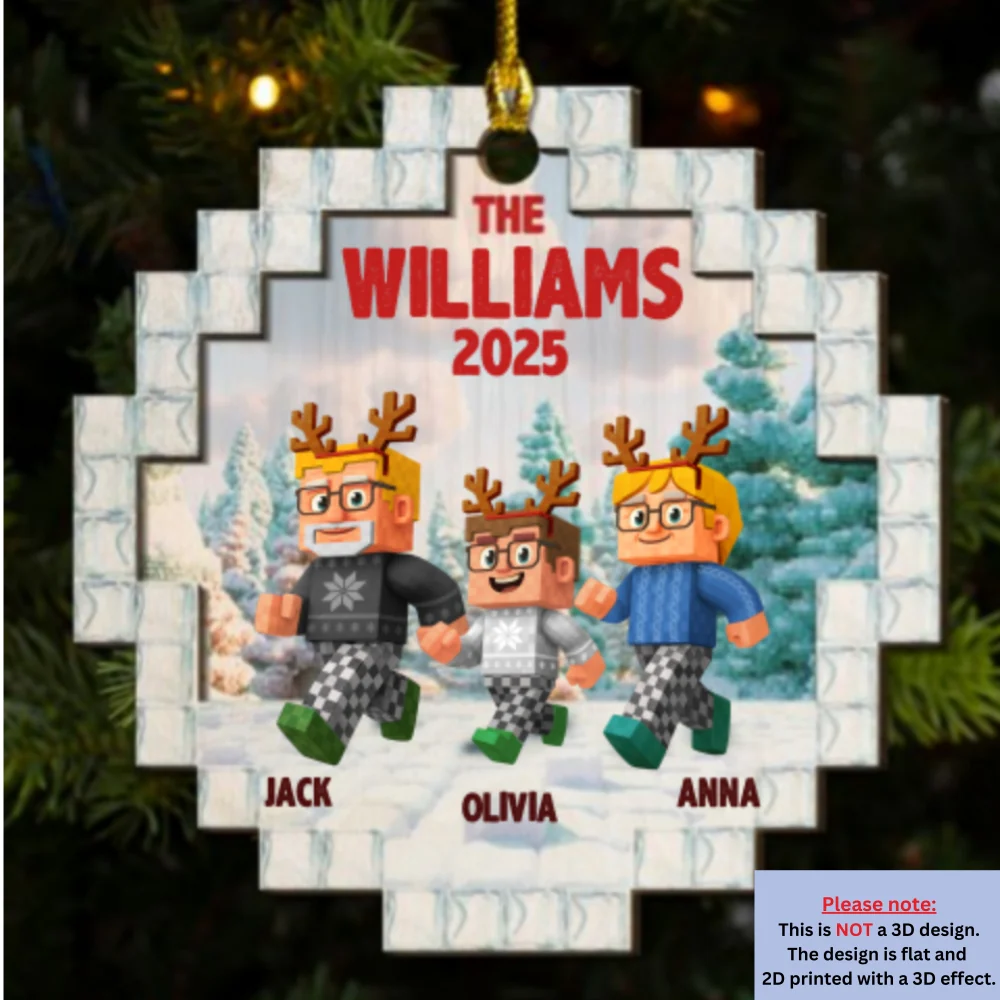 Us As A Family - Personalized Custom 2-layered Wood Ornament - Image 5