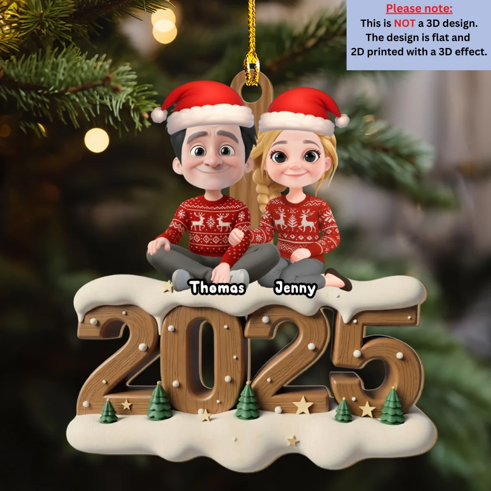 Us From Now Onwards - Personalized Custom 3D Effect Wood Ornament - Image 6