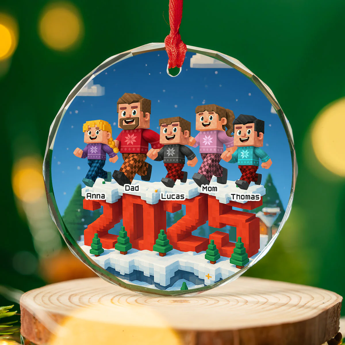 Us In This Year - Personalized Custom 3D Effect Glass Ornament - Image 3