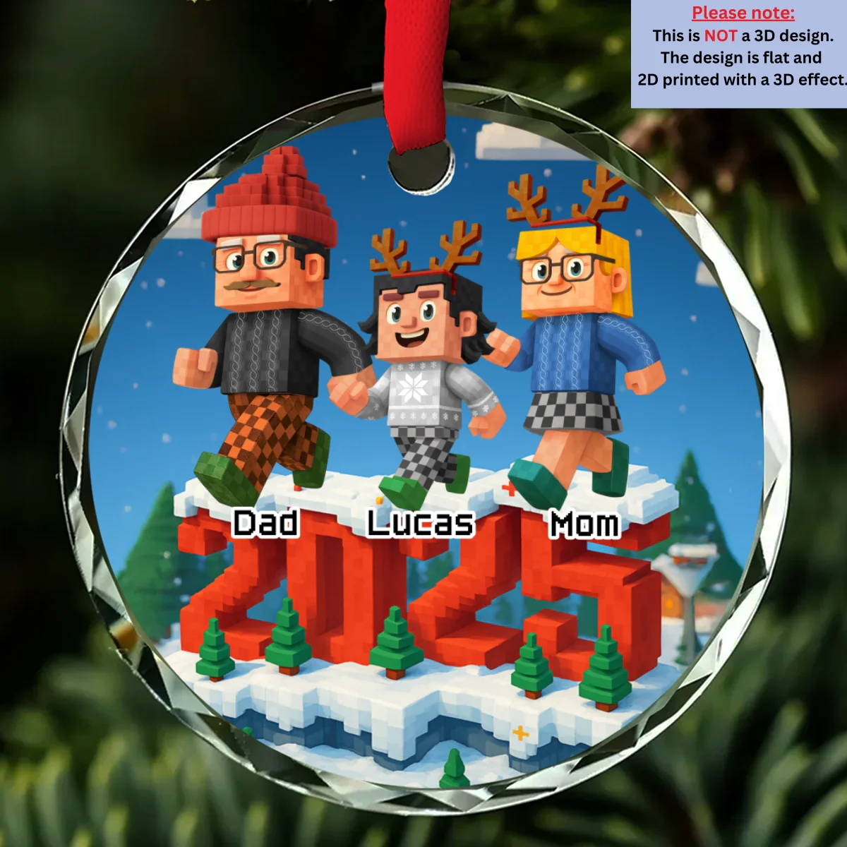 Us In This Year - Personalized Custom 3D Effect Glass Ornament - Image 6