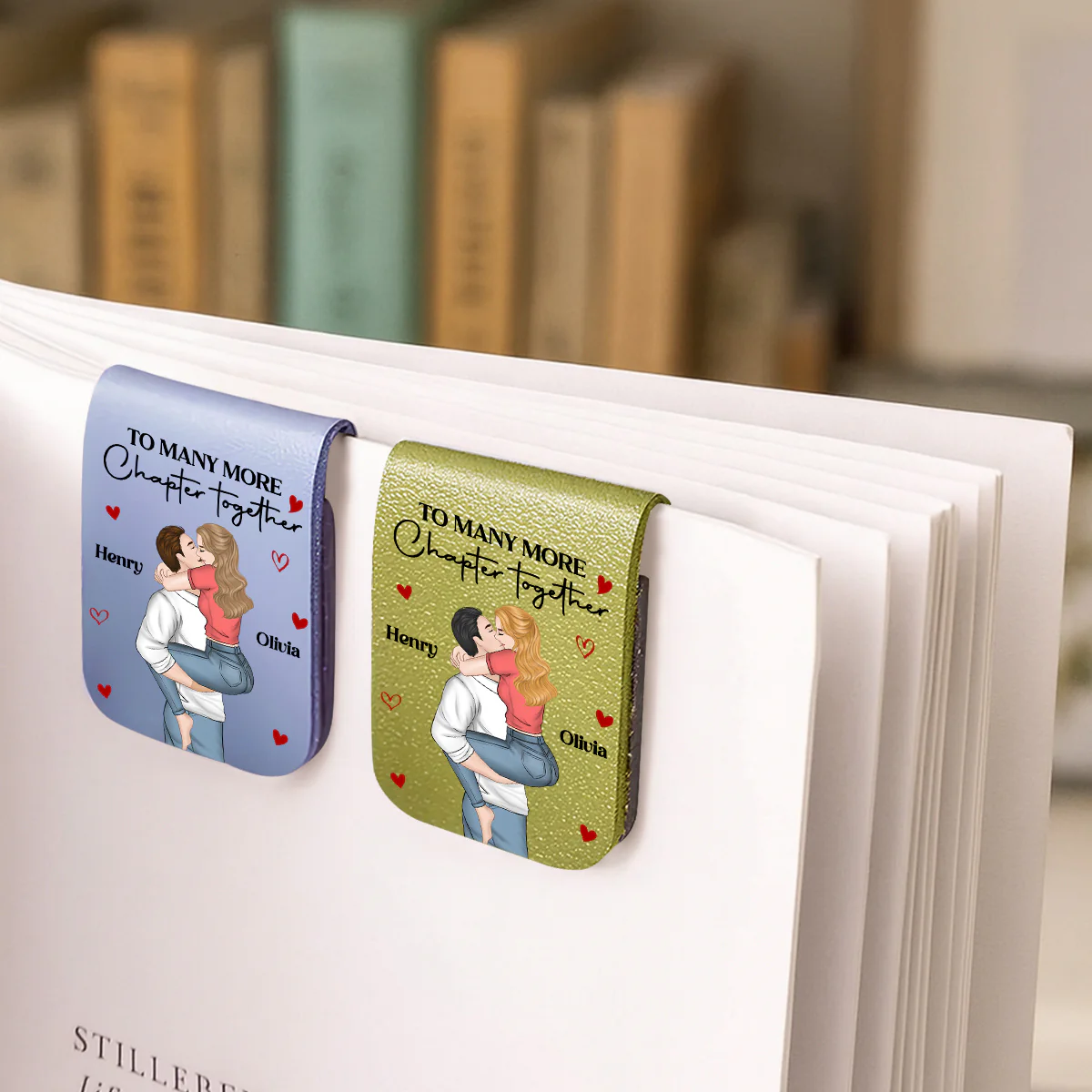 Us With More Chapter - Personalized Custom Leather Bookmark - Image 3