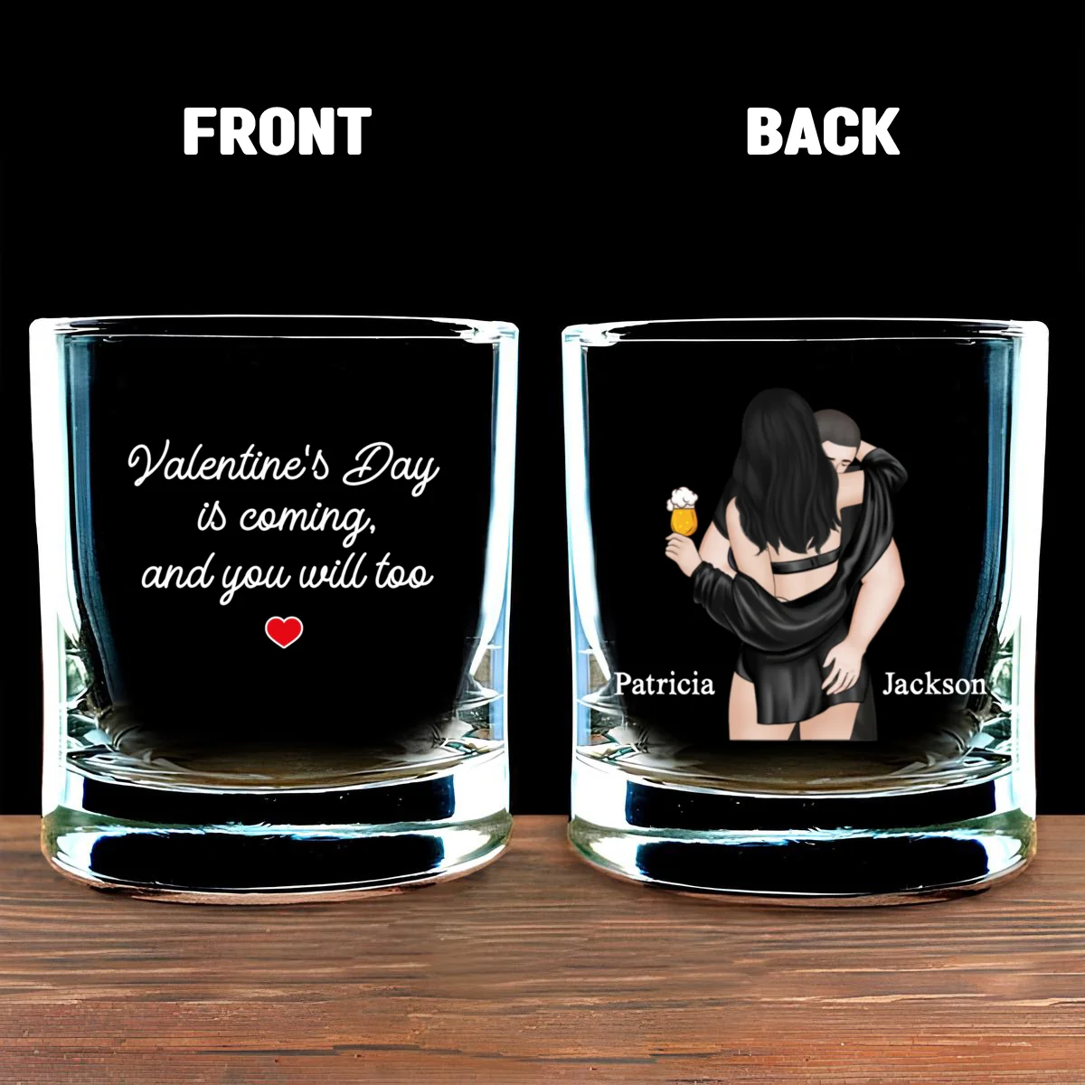 Valentines Day Is Coming - Personalized Custom Whiskey Glass - Image 6