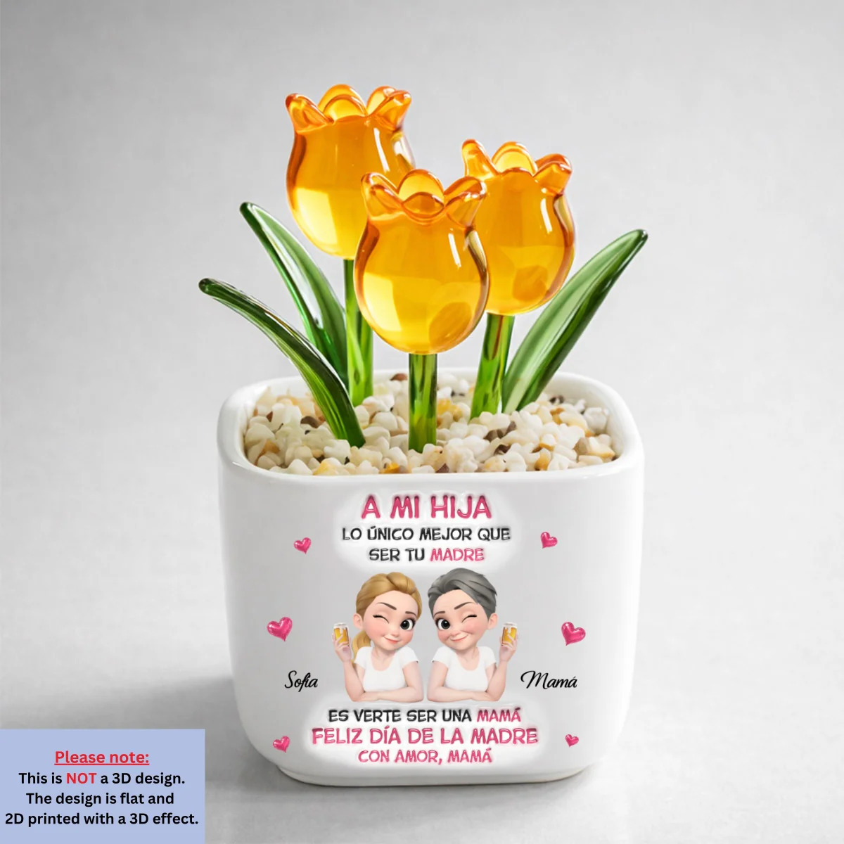 Ver A Mi Hija Ser Mamá - Jarrón Personalizado De Tulipanes Eternos - Image 7