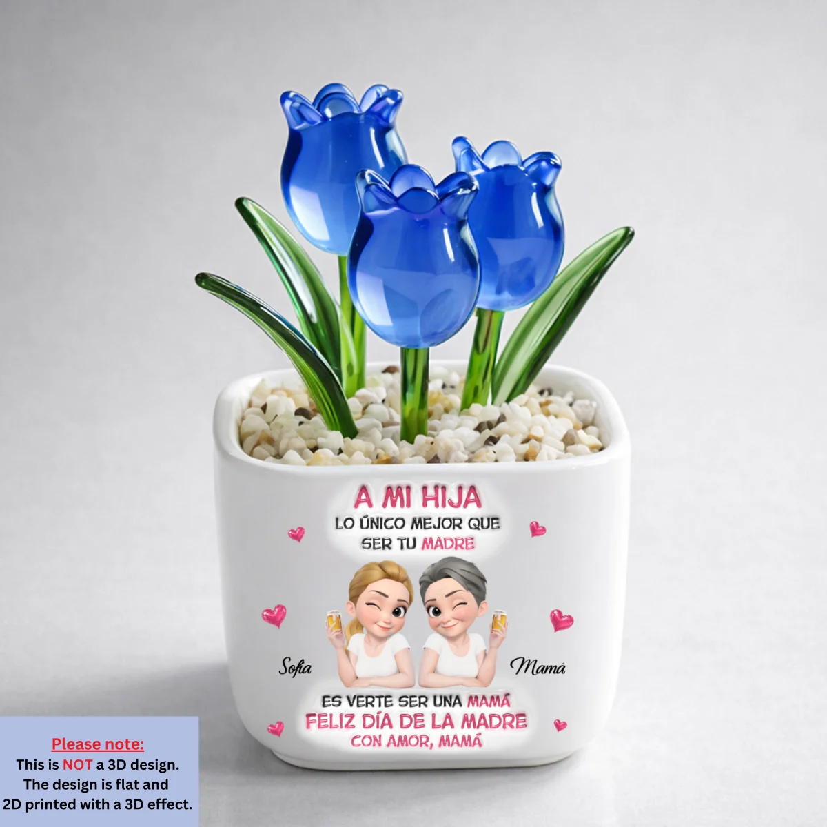 Ver A Mi Hija Ser Mamá - Jarrón Personalizado De Tulipanes Eternos - Image 8