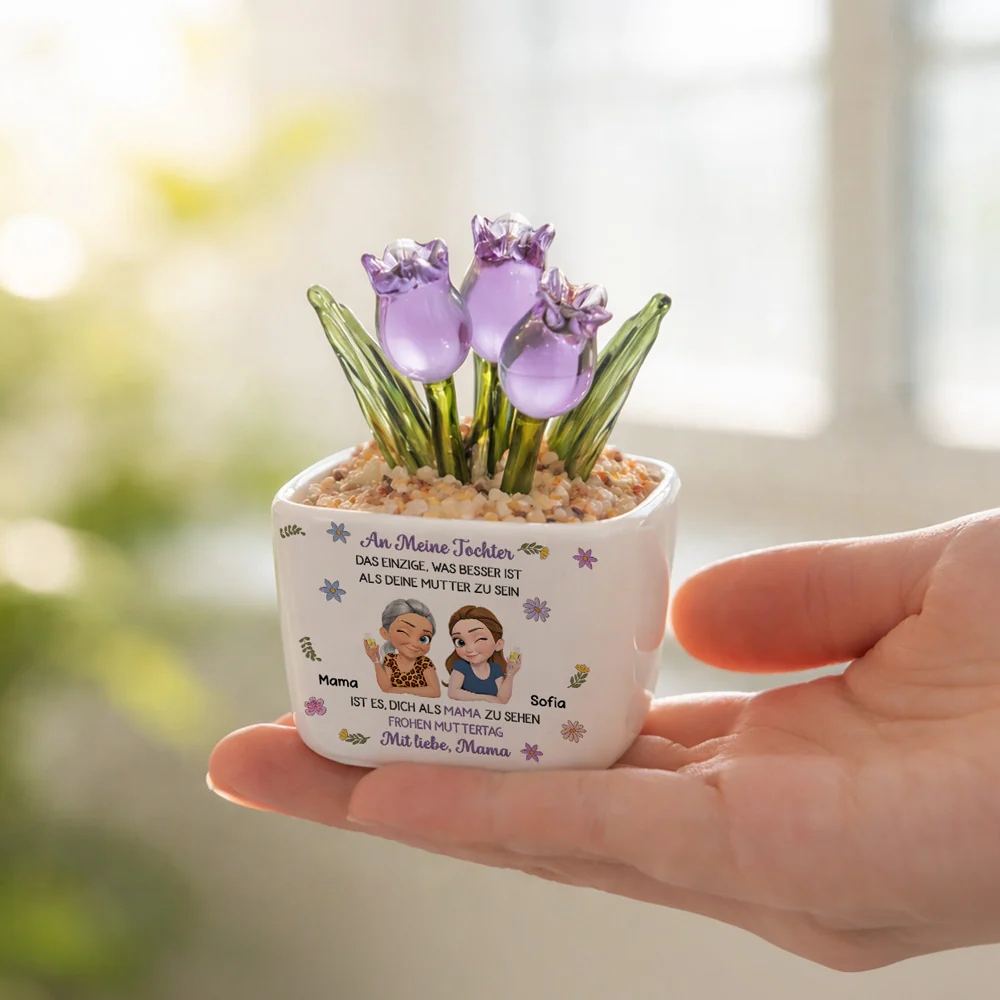 Verbunden Zusammen Cartoon - Personalisierte Glas Ewige Tulpen - Image 4