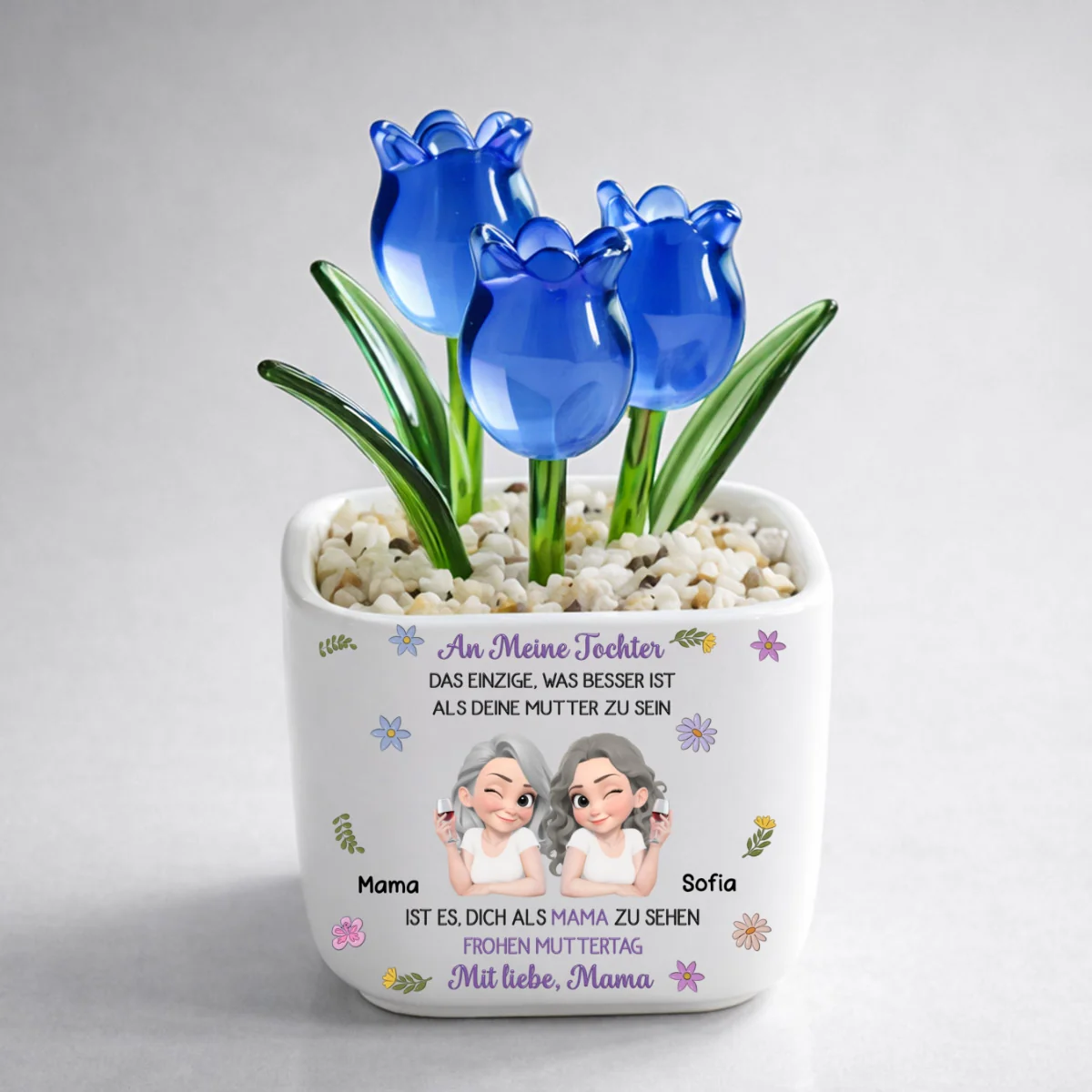 Verbunden Zusammen Cartoon - Personalisierte Glas Ewige Tulpen - Image 8