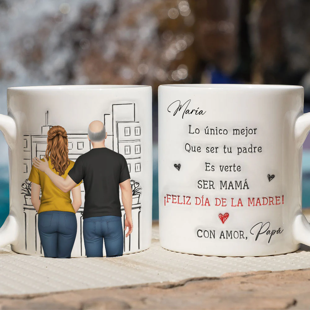 Verte ser una mamá cariñosa - Taza personalizada con efecto inflado 3D - Image 3